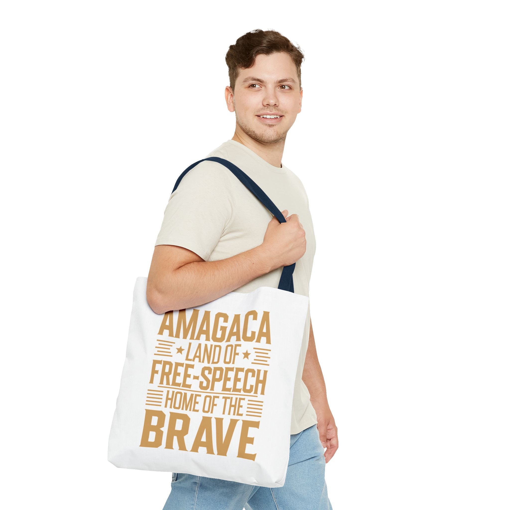 AMAGACA-LAND OF FREE SPEECH AND HOME OF TEH BRAVE Tote Bag (AOP)