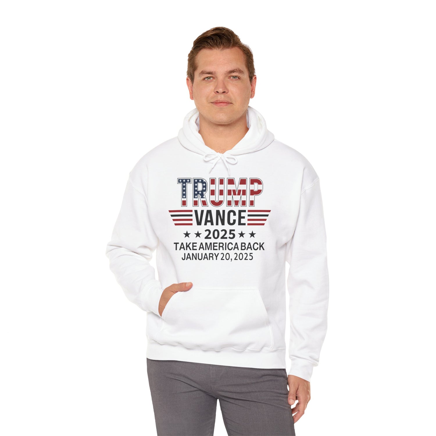 TRUMP VANCE TAKE AMERICA BACK 2025 INAUGURATION MEN WOMEN Unisex Heavy Blend™ Hooded Sweatshirt