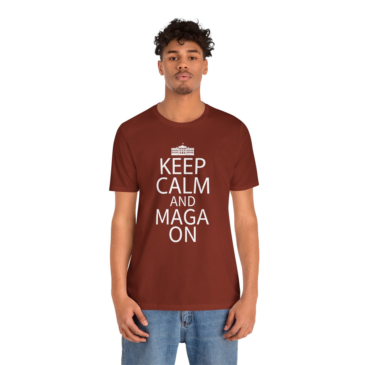 KEEP CALM MAGA ON Unisex Jersey Short Sleeve Tee