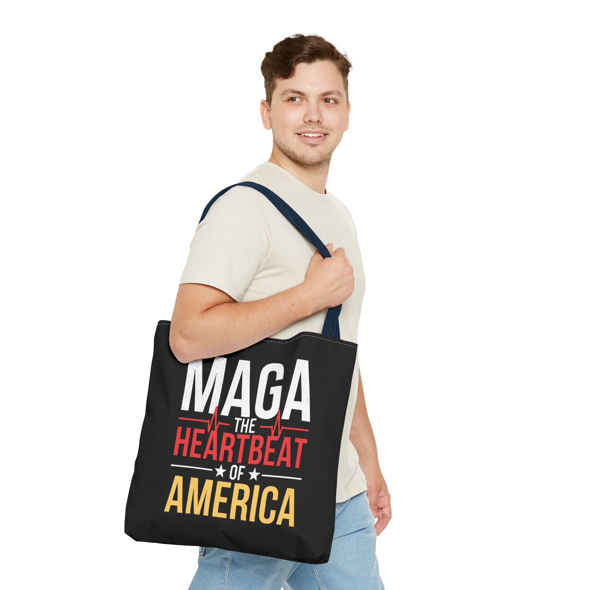MAGA THE HEARTBEAT OF AMERICA Tote Bag (AOP)
