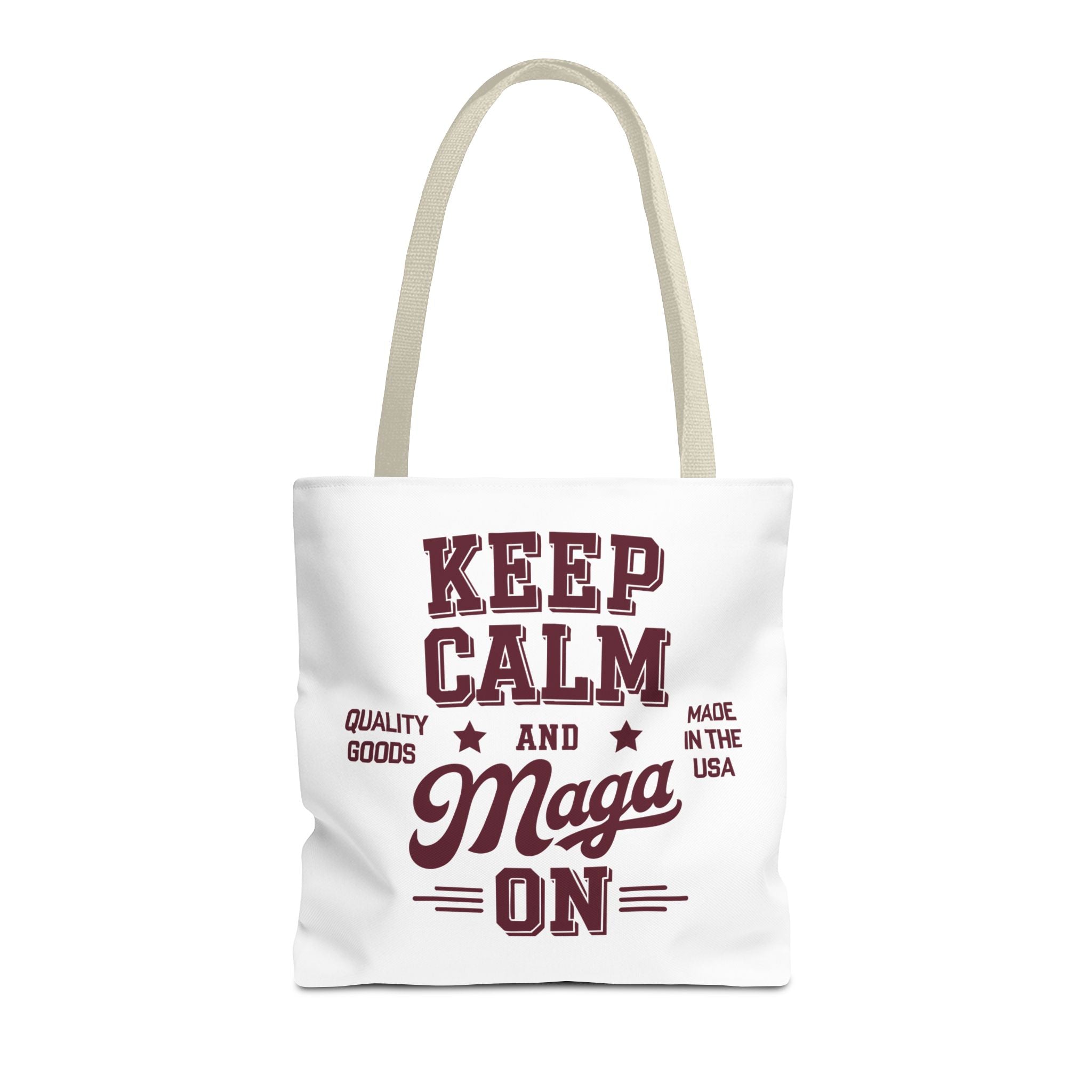 KEEP CALM AND MAGA ON Tote Bag (AOP)