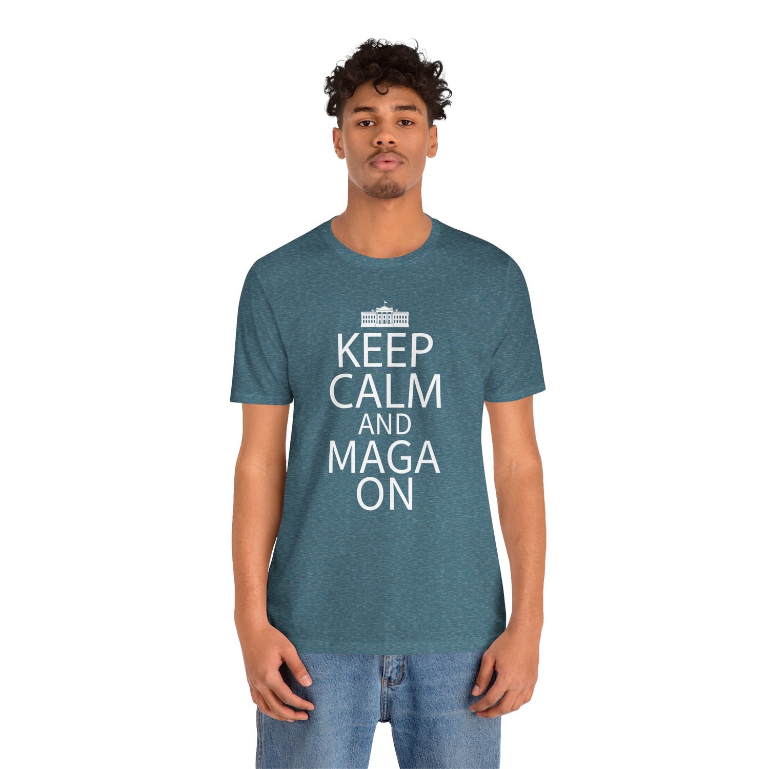 KEEP CALM MAGA ON Unisex Jersey Short Sleeve Tee