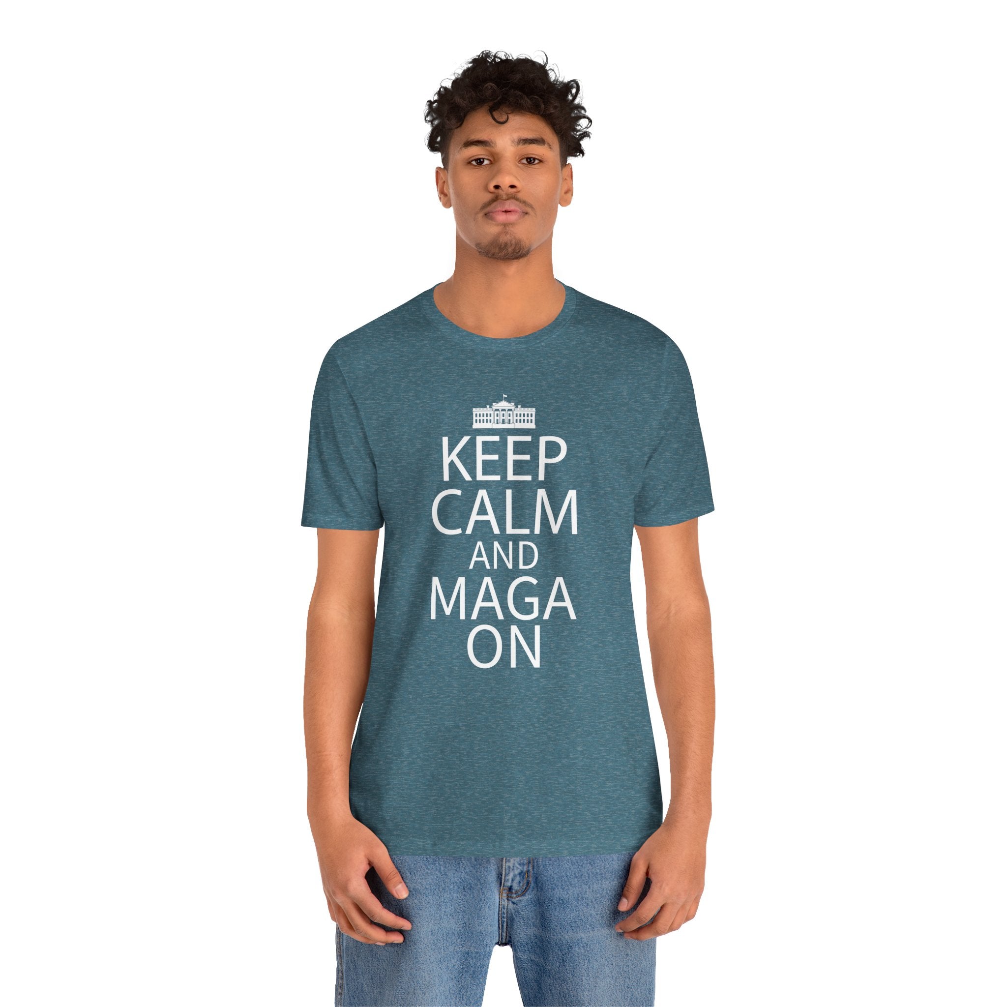 KEEP CALM MAGA ON Unisex Jersey Short Sleeve Tee