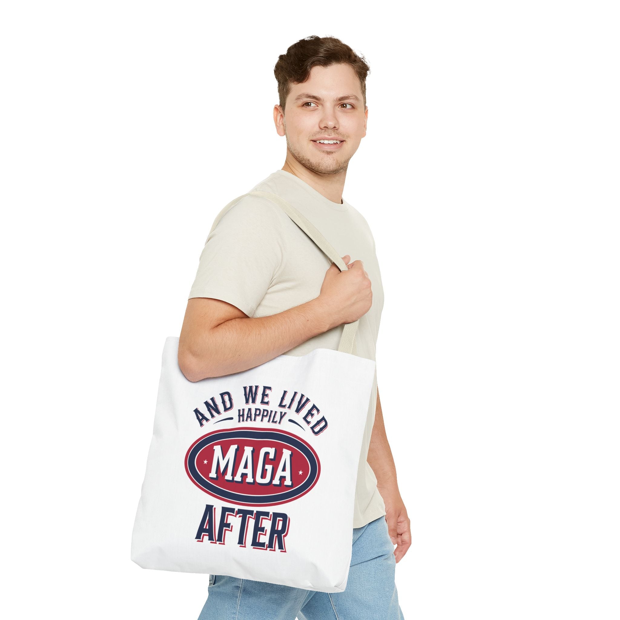 AND WE LIVED HAPPILY MAGA AFTER Tote Bag (AOP)