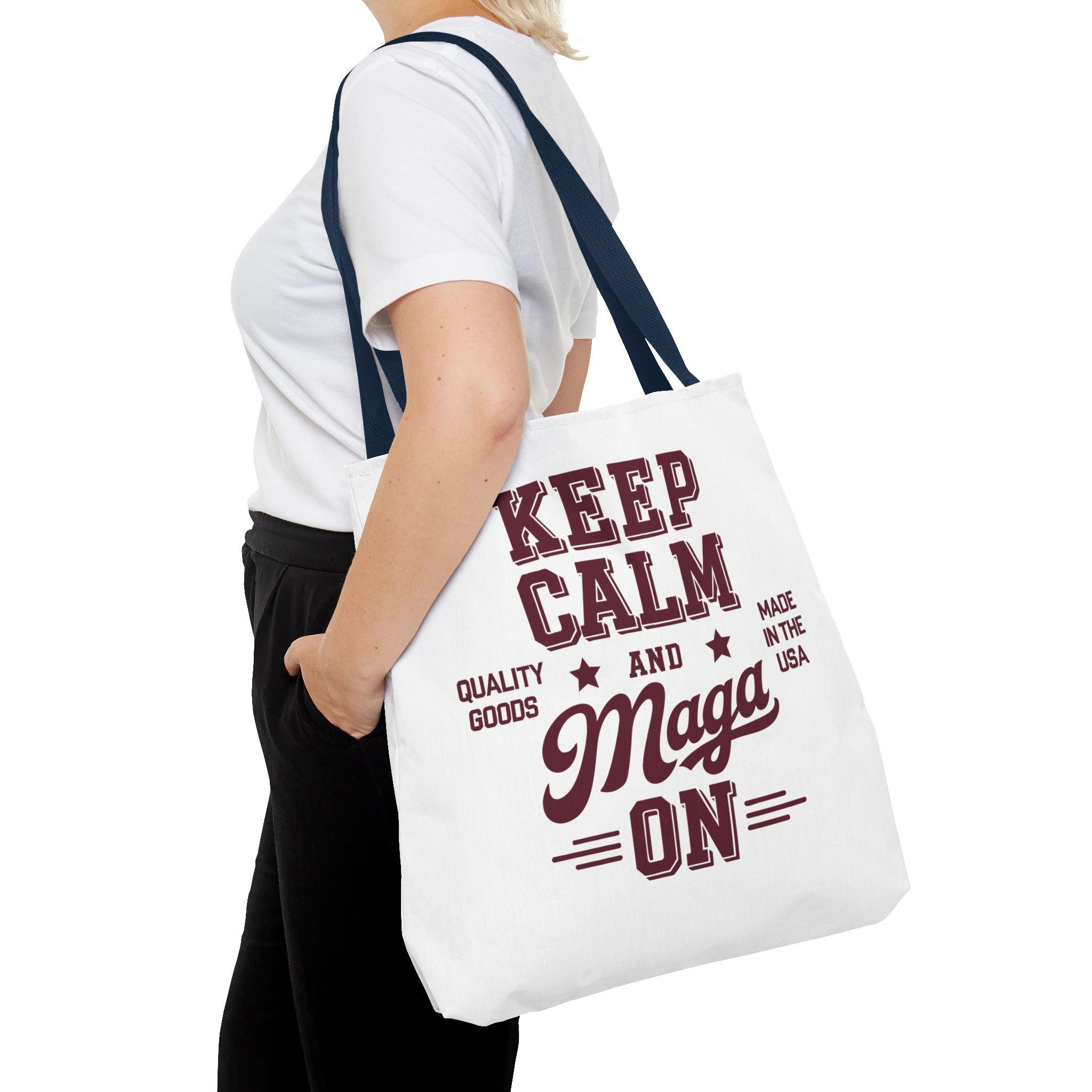 KEEP CALM AND MAGA ON Tote Bag (AOP)
