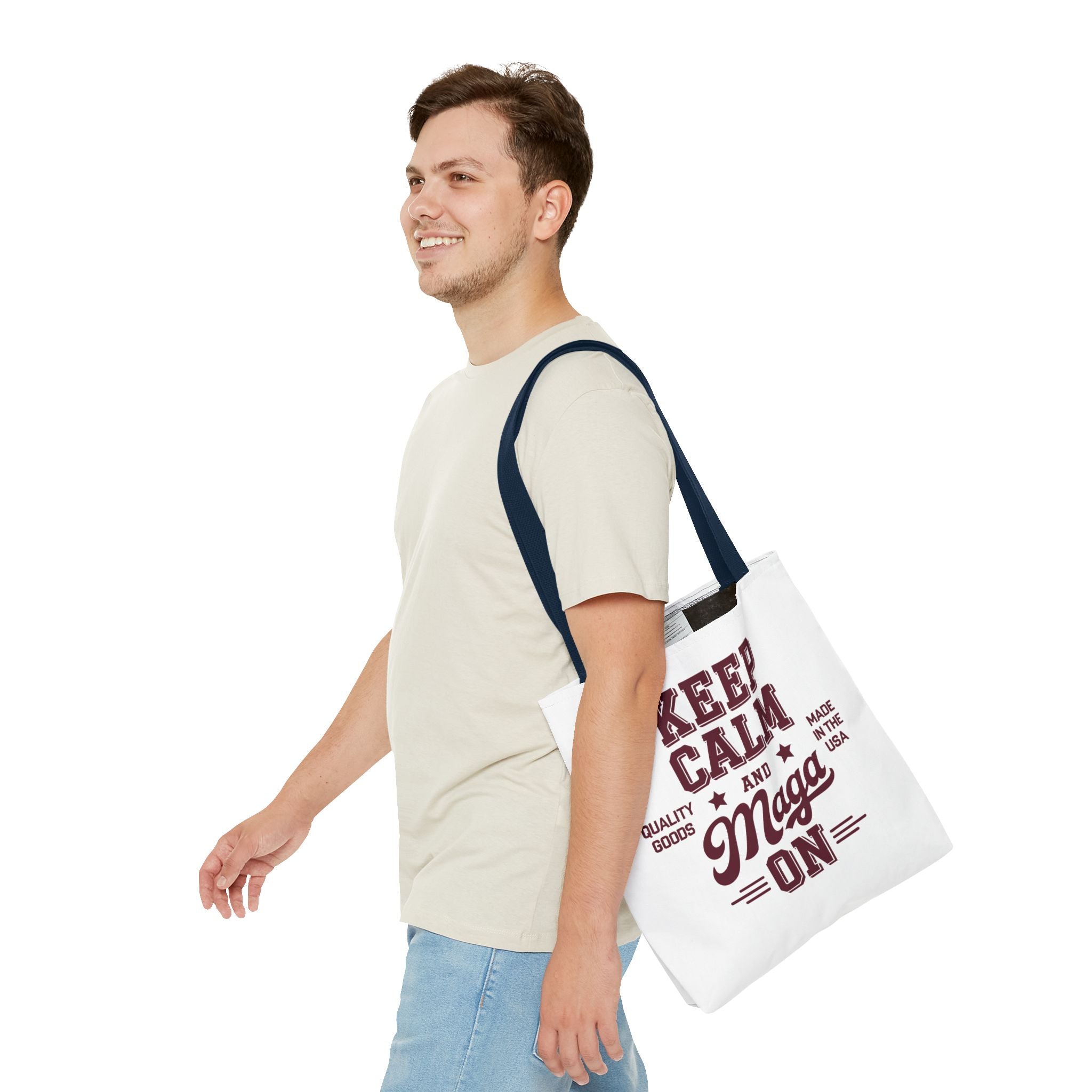 KEEP CALM AND MAGA ON Tote Bag (AOP)
