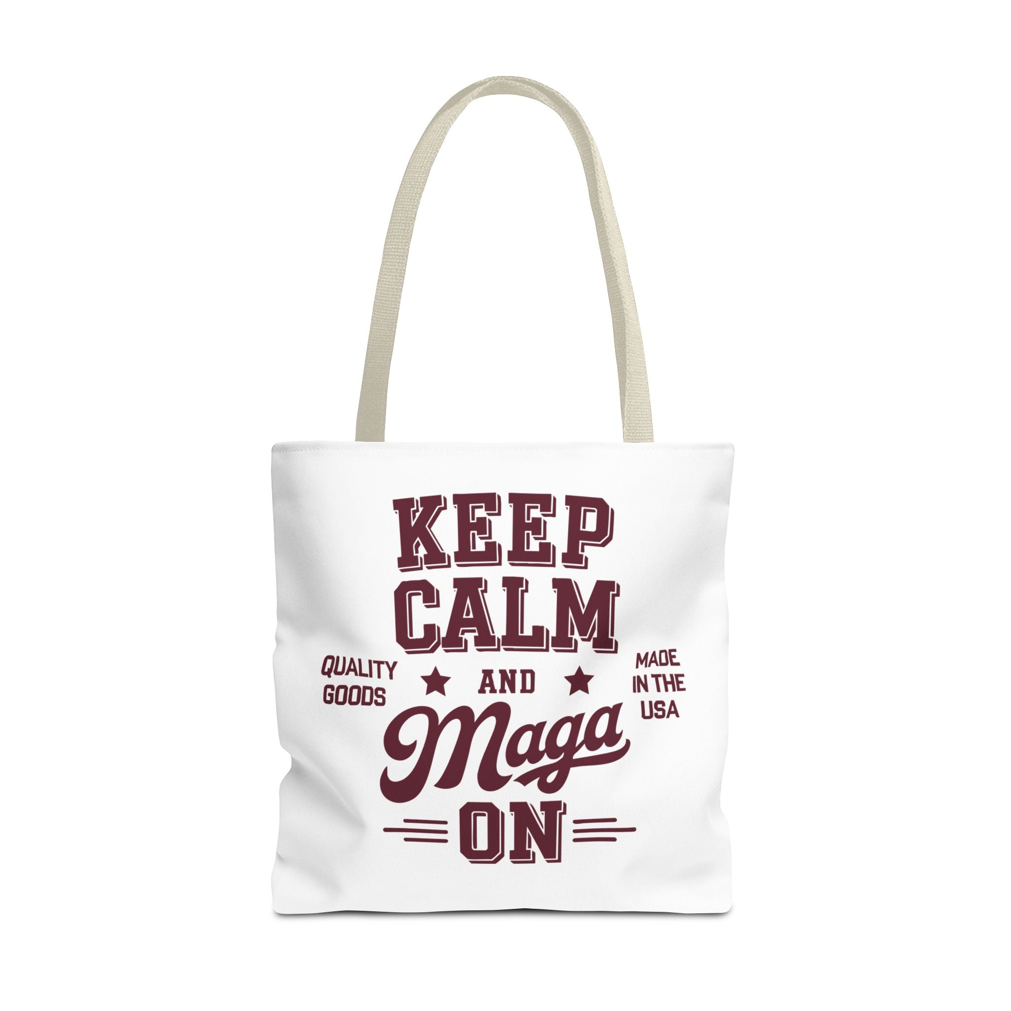 KEEP CALM AND MAGA ON Tote Bag (AOP)
