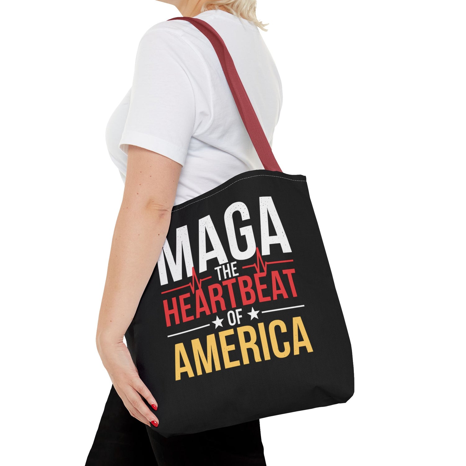 MAGA THE HEARTBEAT OF AMERICA Tote Bag (AOP)