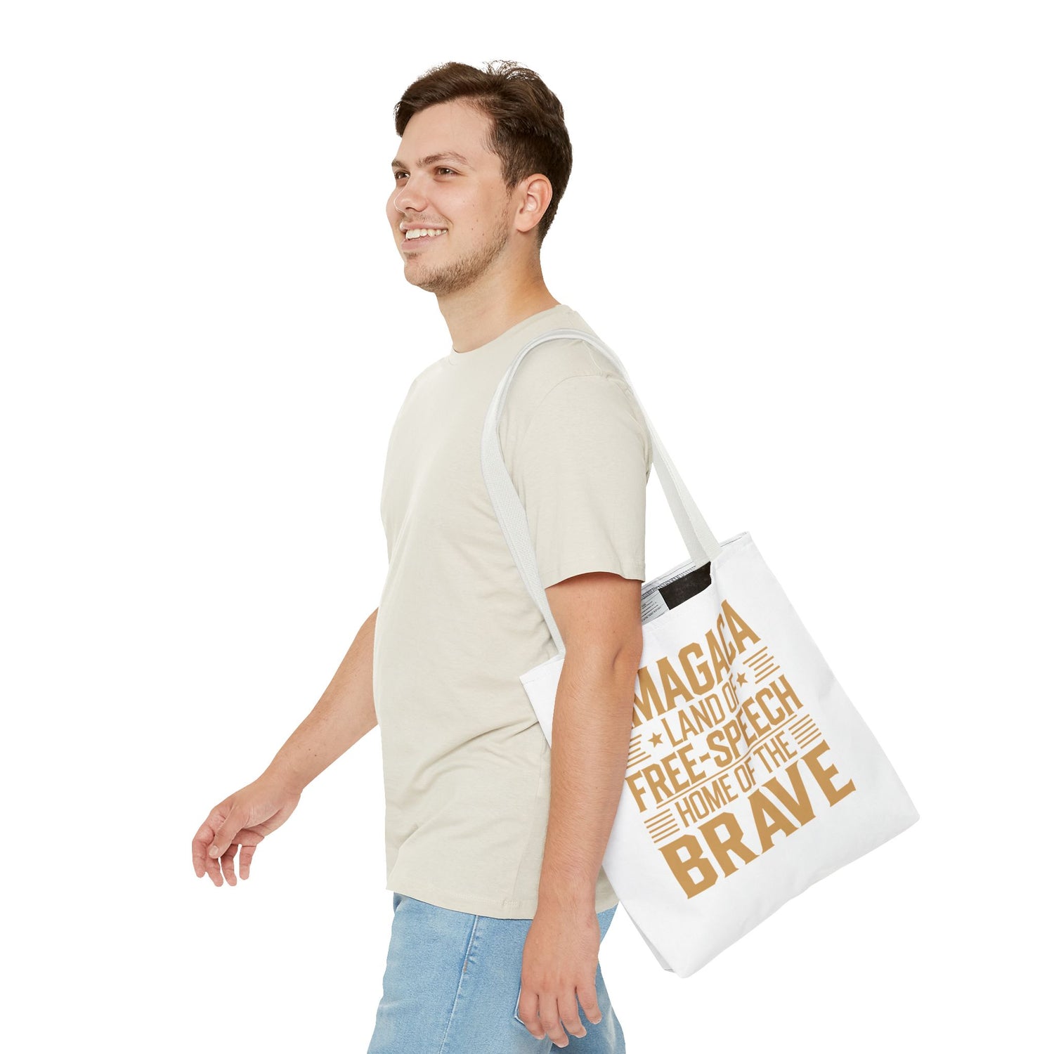 AMAGACA-LAND OF FREE SPEECH AND HOME OF TEH BRAVE Tote Bag (AOP)