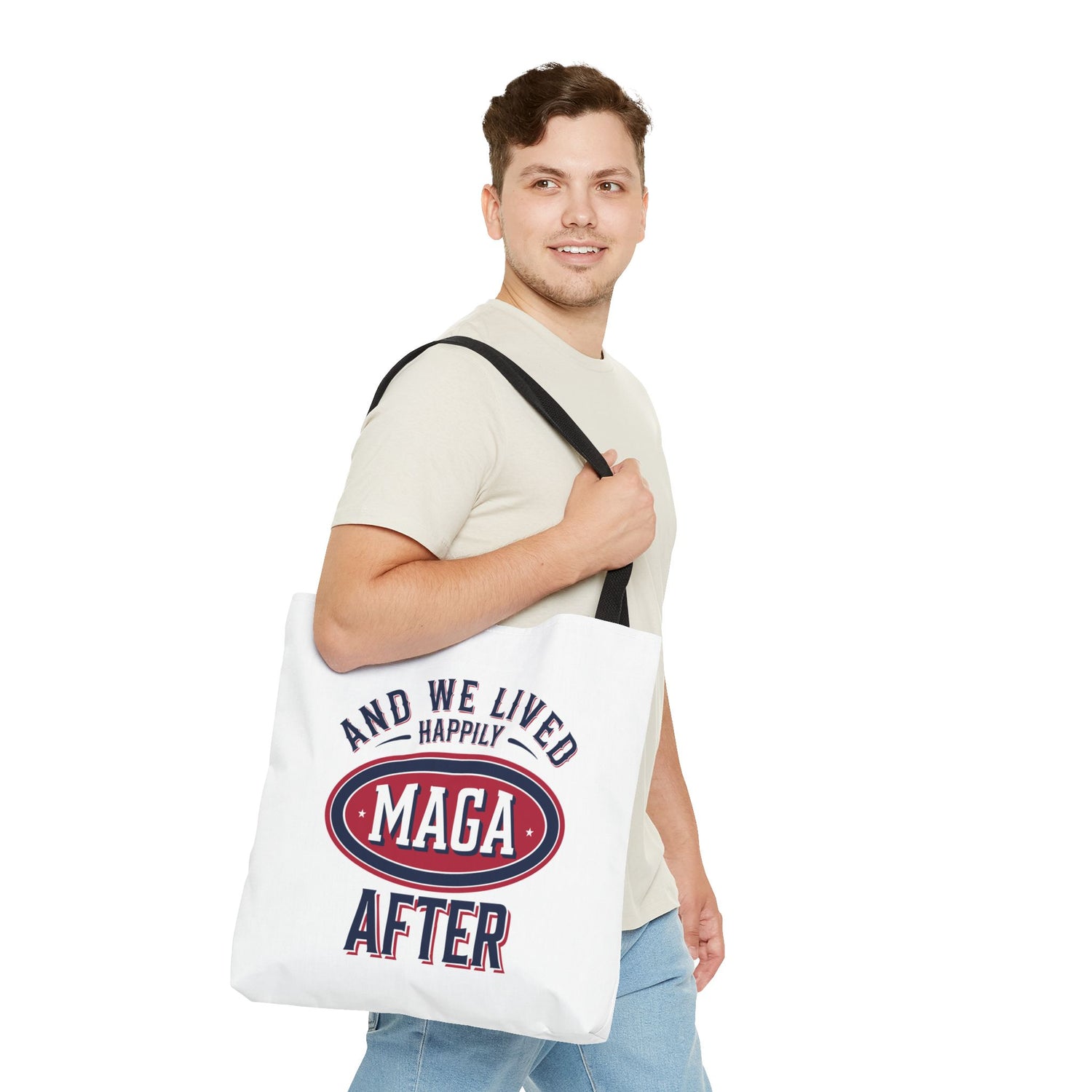 AND WE LIVED HAPPILY MAGA AFTER Tote Bag (AOP)