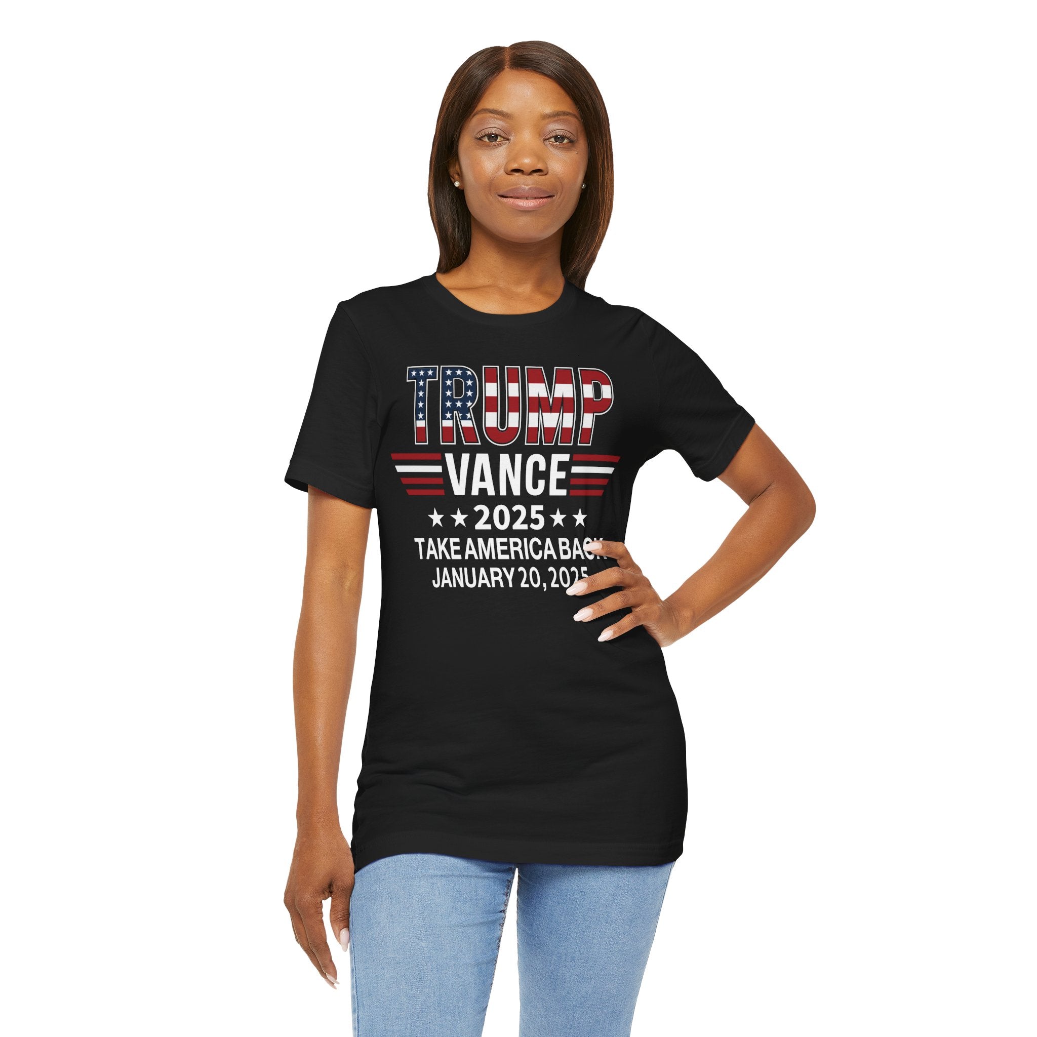 TRUMP VANCE TAKE AMERICA BACK 2025 COMMEMORATIVE INAUGURATION Unisex Jersey Short Sleeve Tee