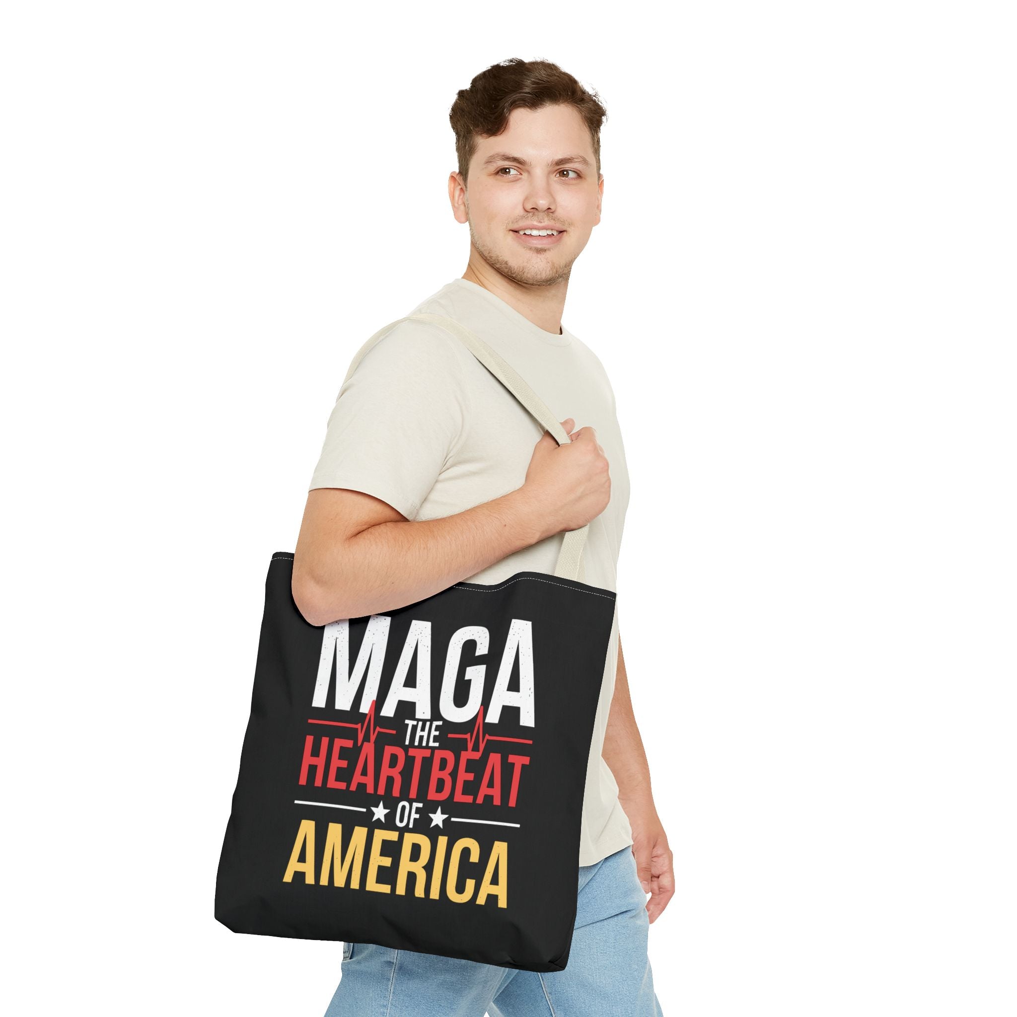 MAGA THE HEARTBEAT OF AMERICA Tote Bag (AOP)