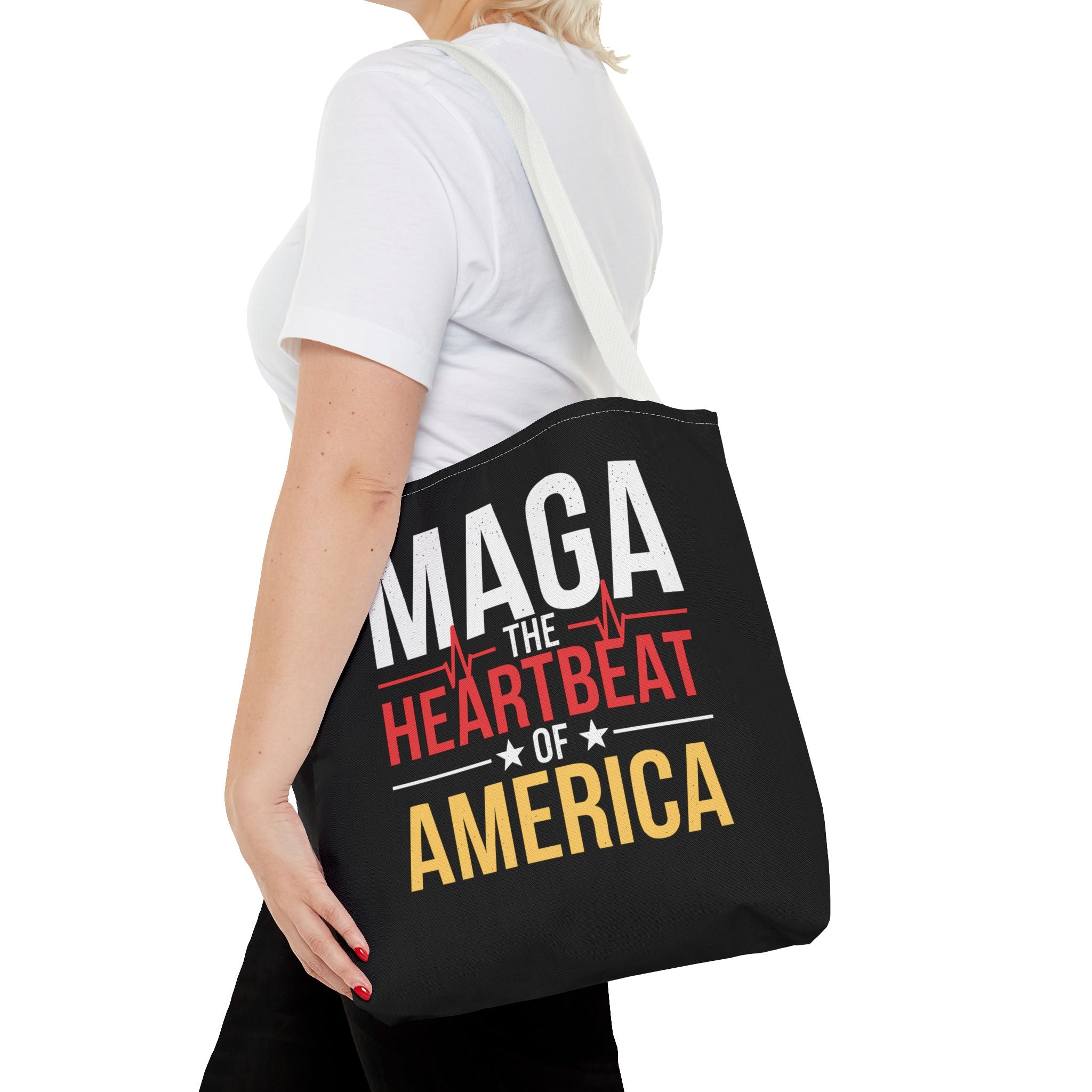 MAGA THE HEARTBEAT OF AMERICA Tote Bag (AOP)