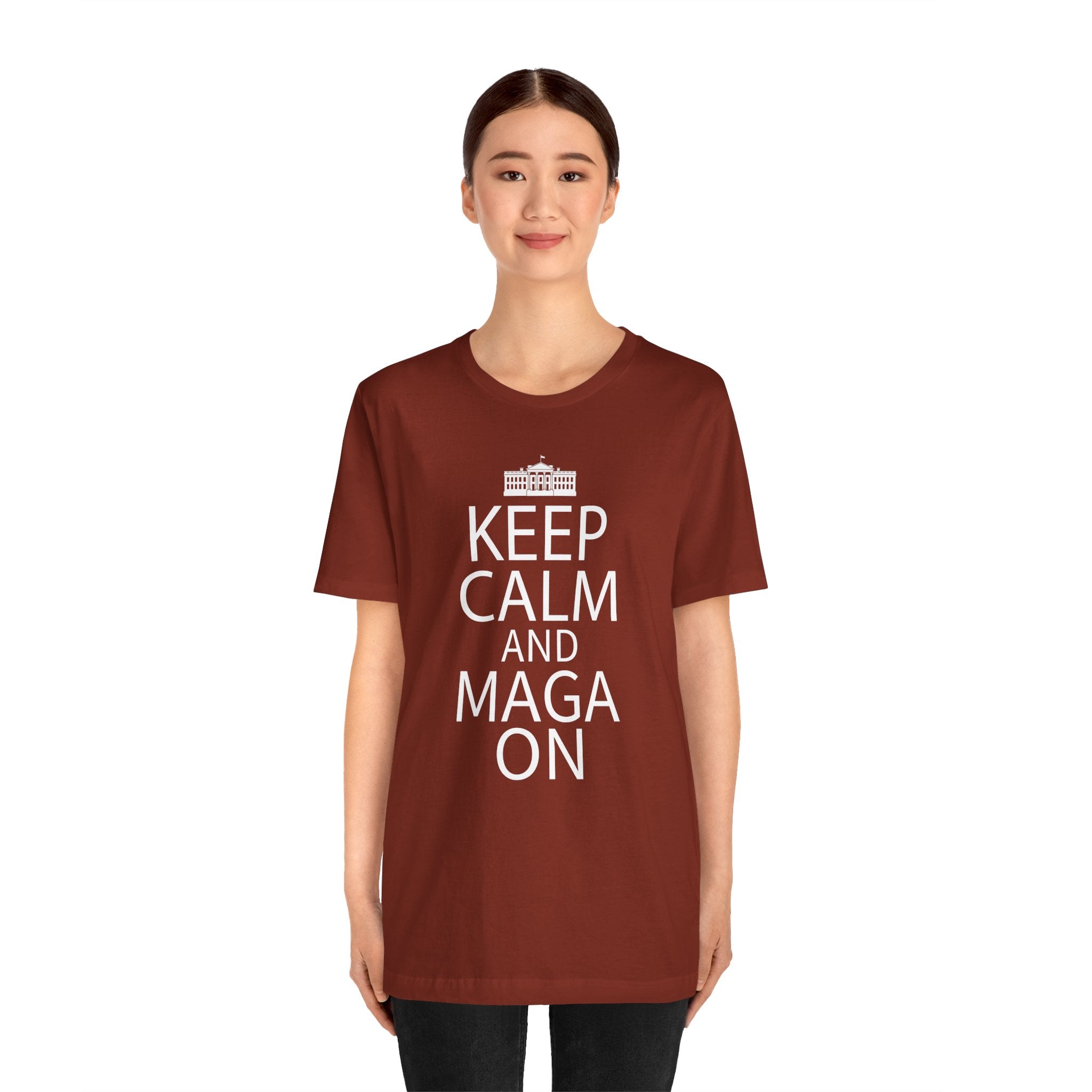 KEEP CALM MAGA ON Unisex Jersey Short Sleeve Tee