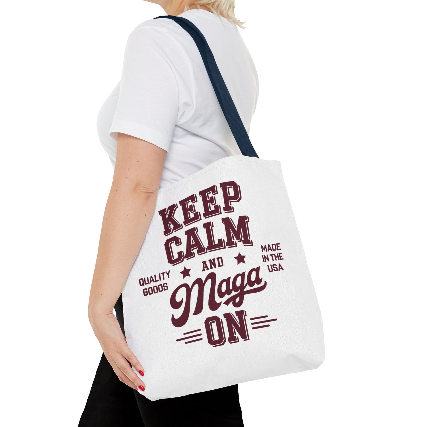 KEEP CALM AND MAGA ON Tote Bag (AOP)
