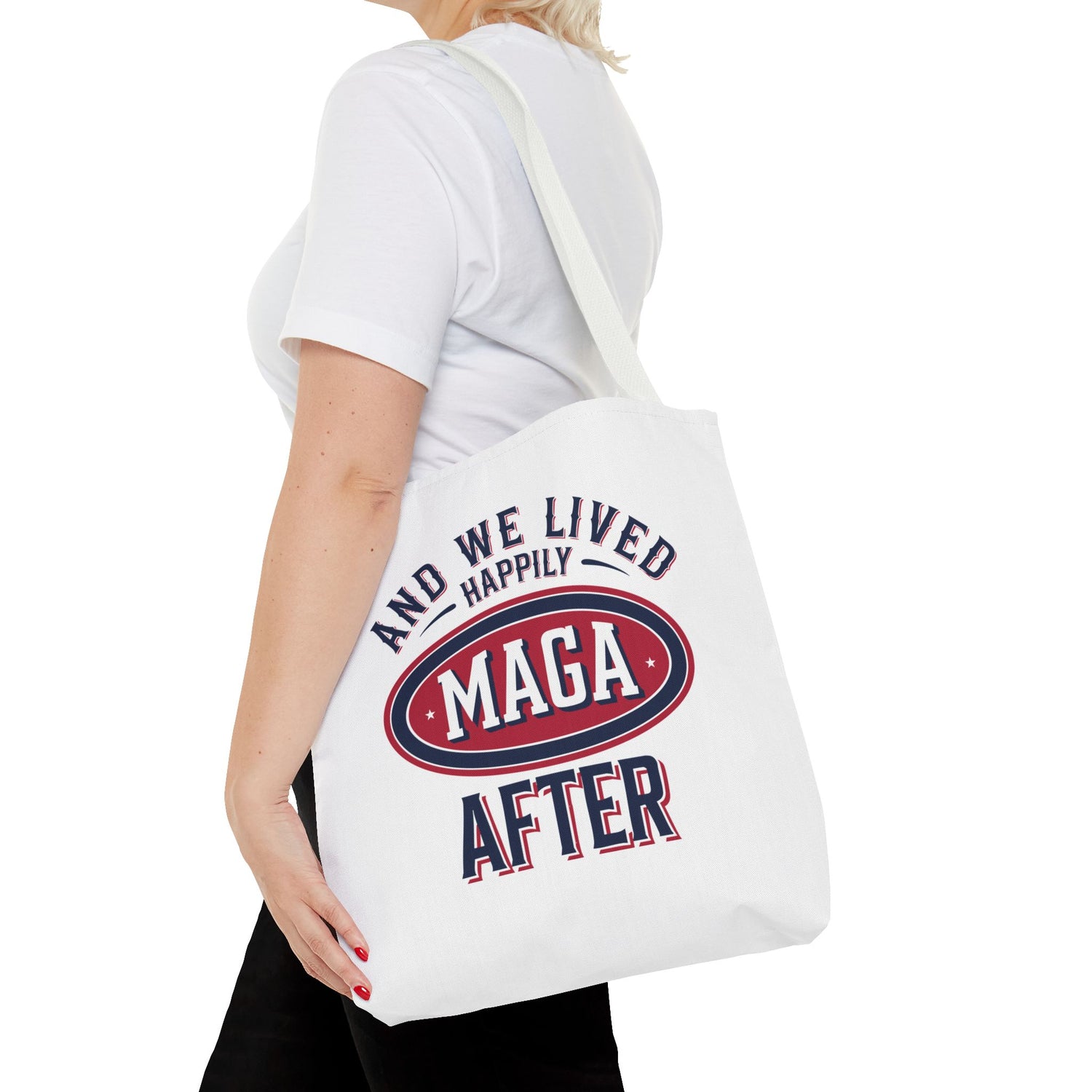 AND WE LIVED HAPPILY MAGA AFTER Tote Bag (AOP)