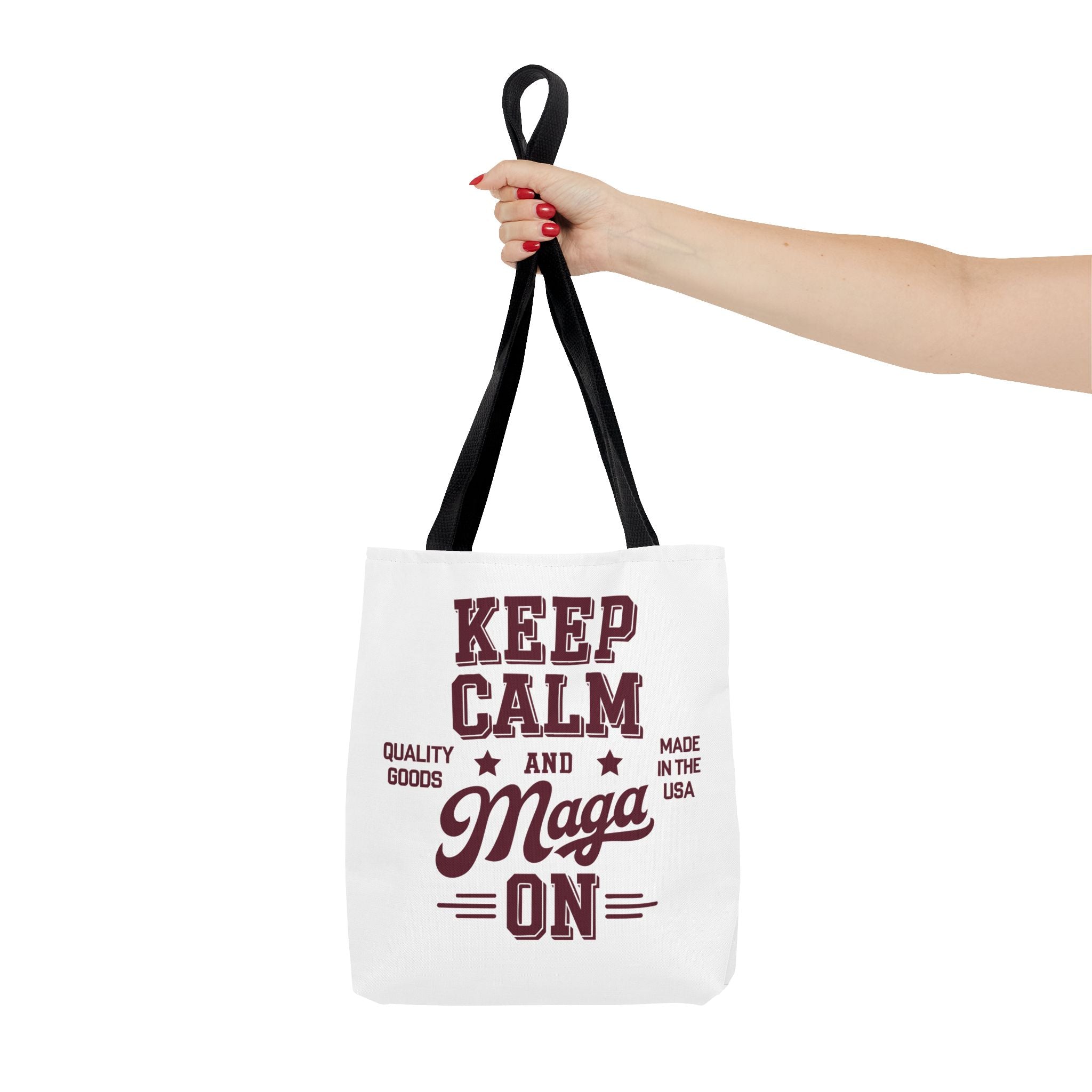 KEEP CALM AND MAGA ON Tote Bag (AOP)