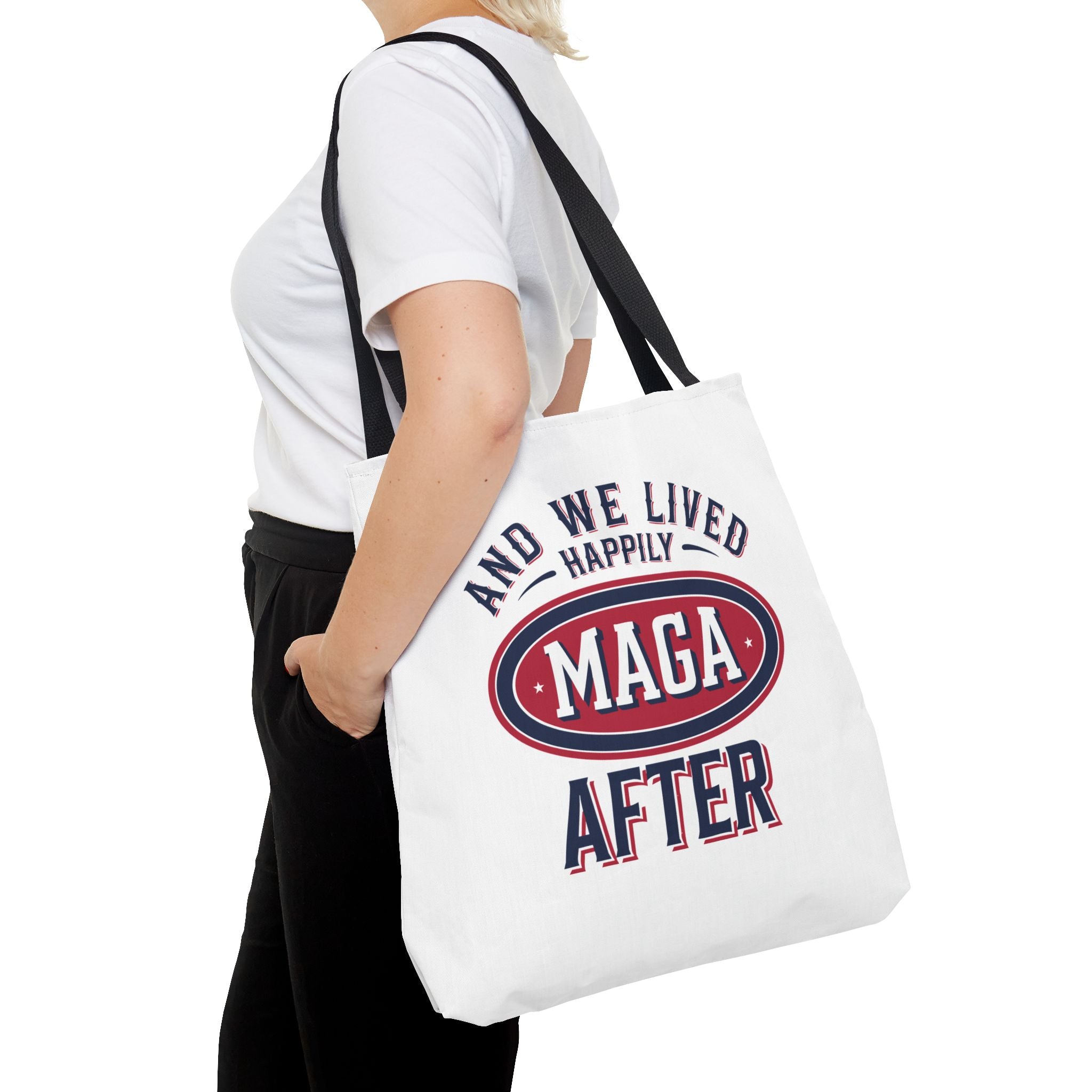 AND WE LIVED HAPPILY MAGA AFTER Tote Bag (AOP)