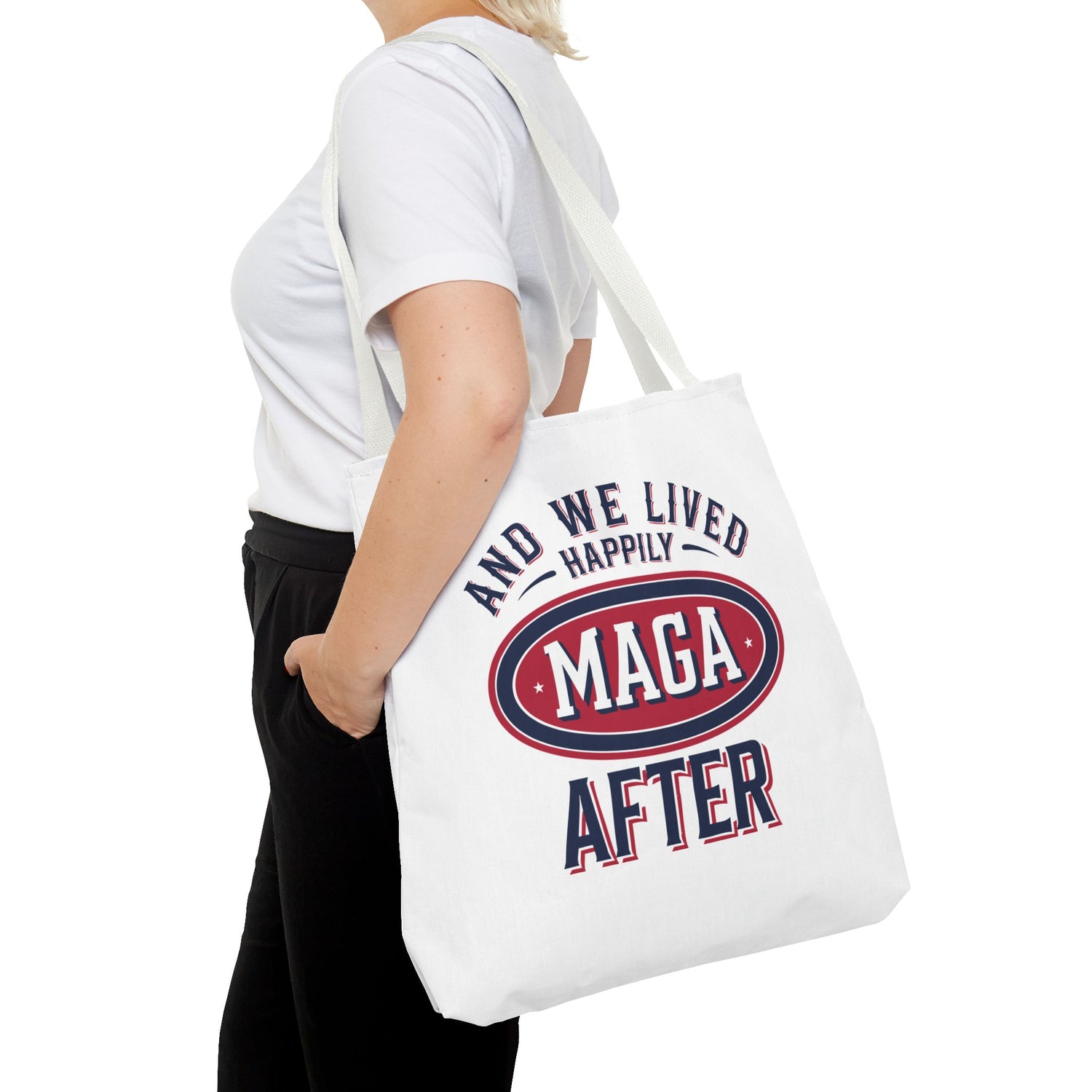 AND WE LIVED HAPPILY MAGA AFTER Tote Bag (AOP)