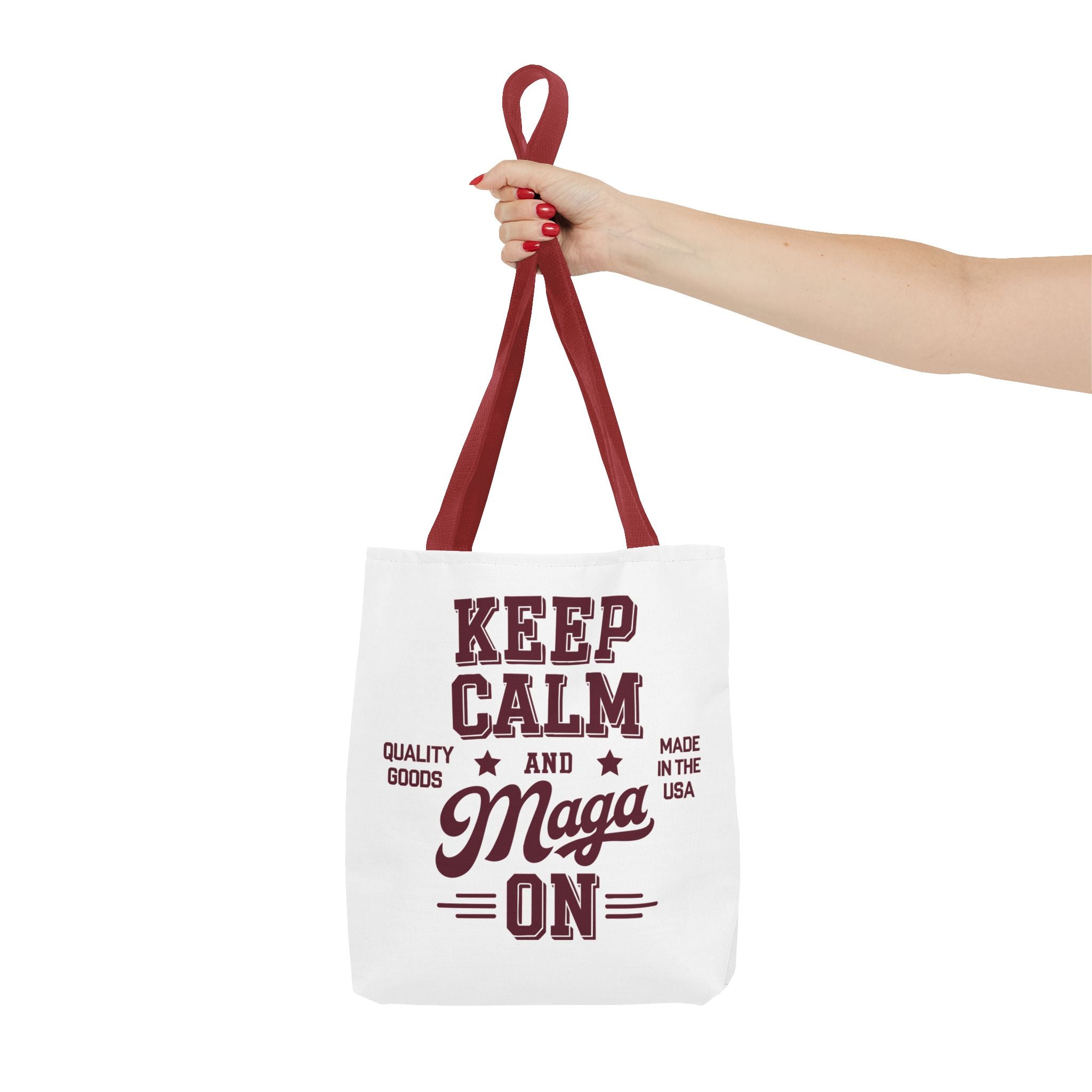KEEP CALM AND MAGA ON Tote Bag (AOP)