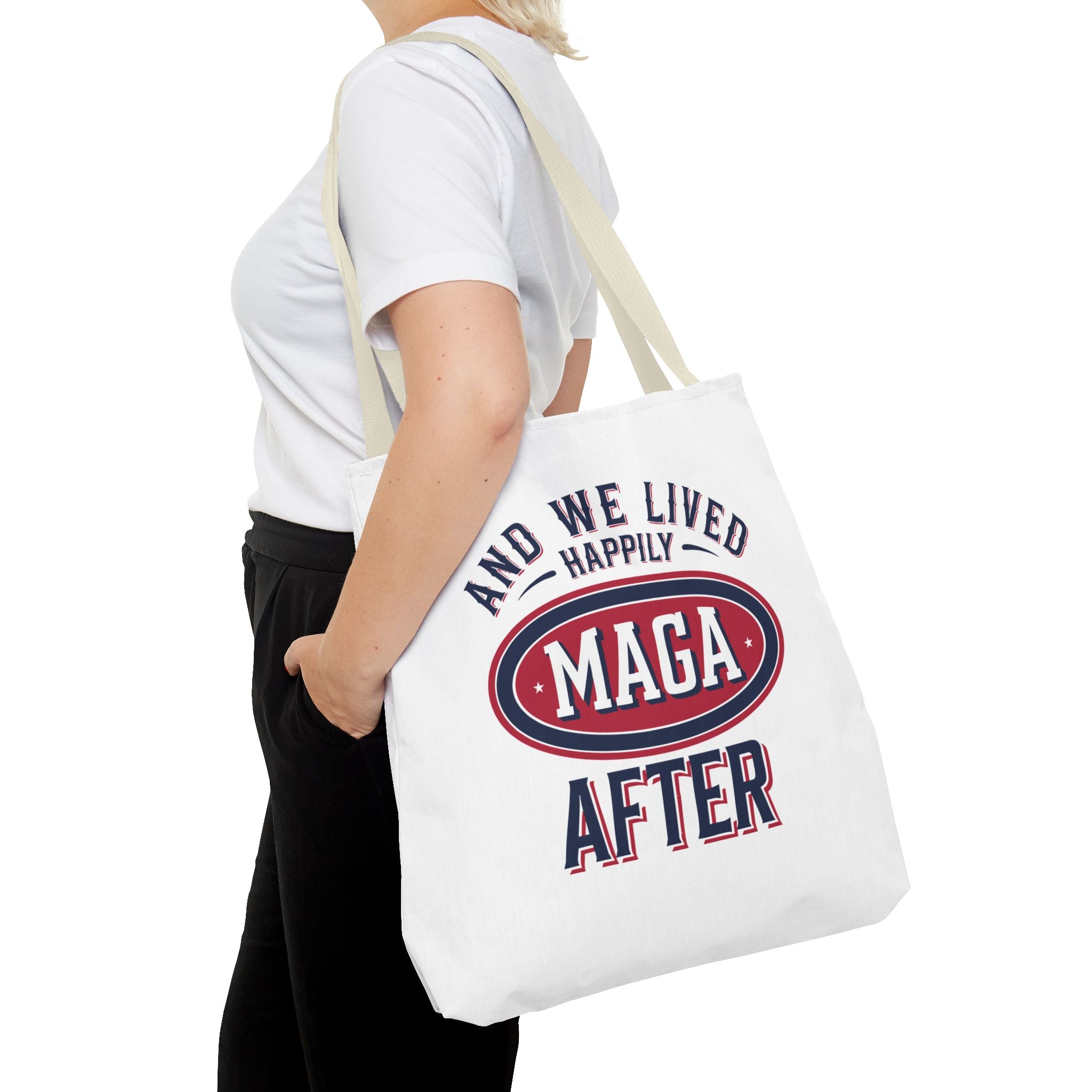 AND WE LIVED HAPPILY MAGA AFTER Tote Bag (AOP)