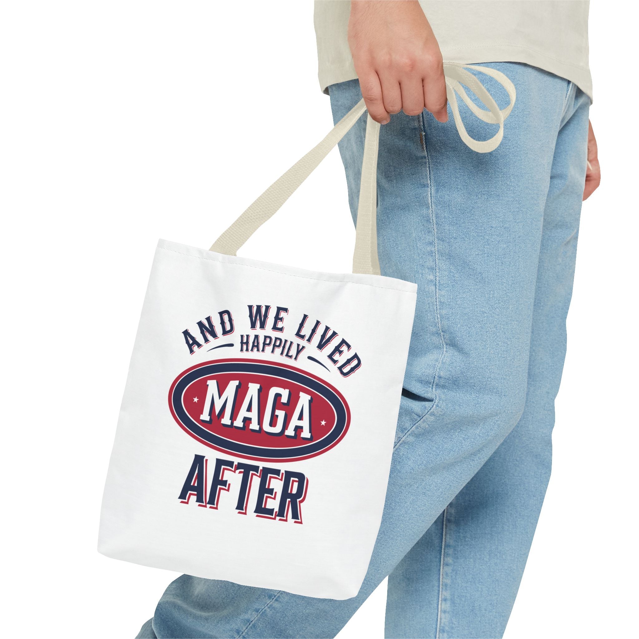 AND WE LIVED HAPPILY MAGA AFTER Tote Bag (AOP)