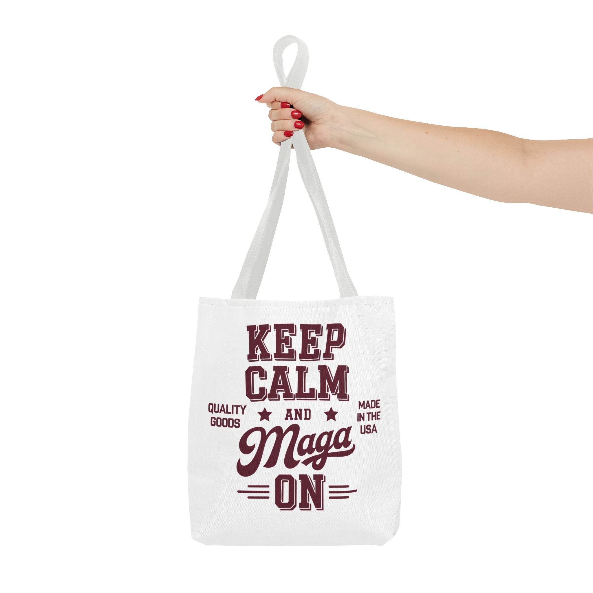 KEEP CALM AND MAGA ON Tote Bag (AOP)