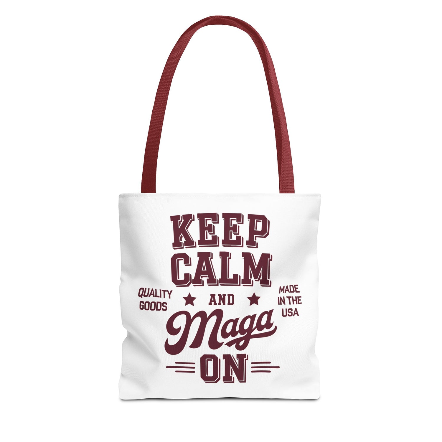 KEEP CALM AND MAGA ON Tote Bag (AOP)