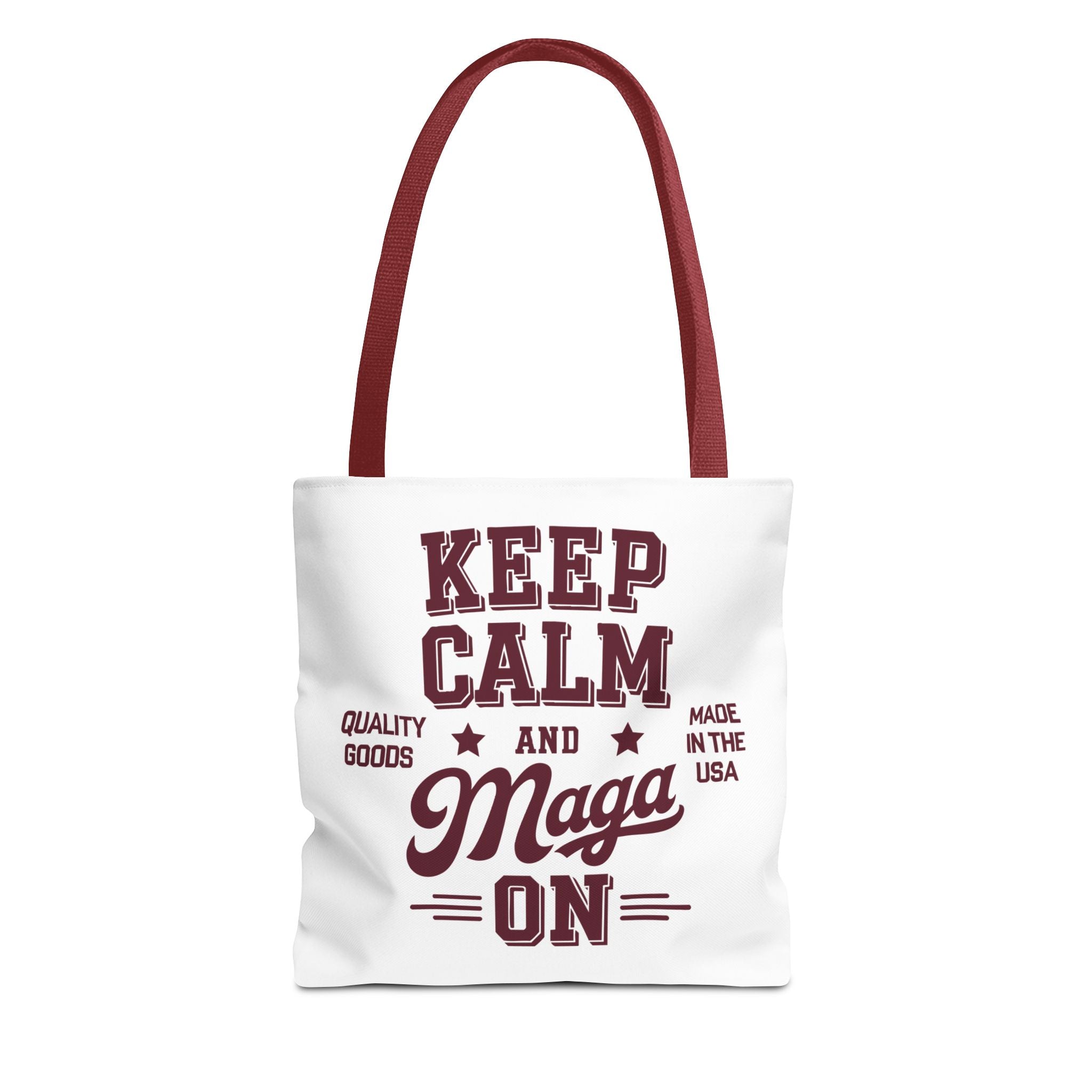 KEEP CALM AND MAGA ON Tote Bag (AOP)