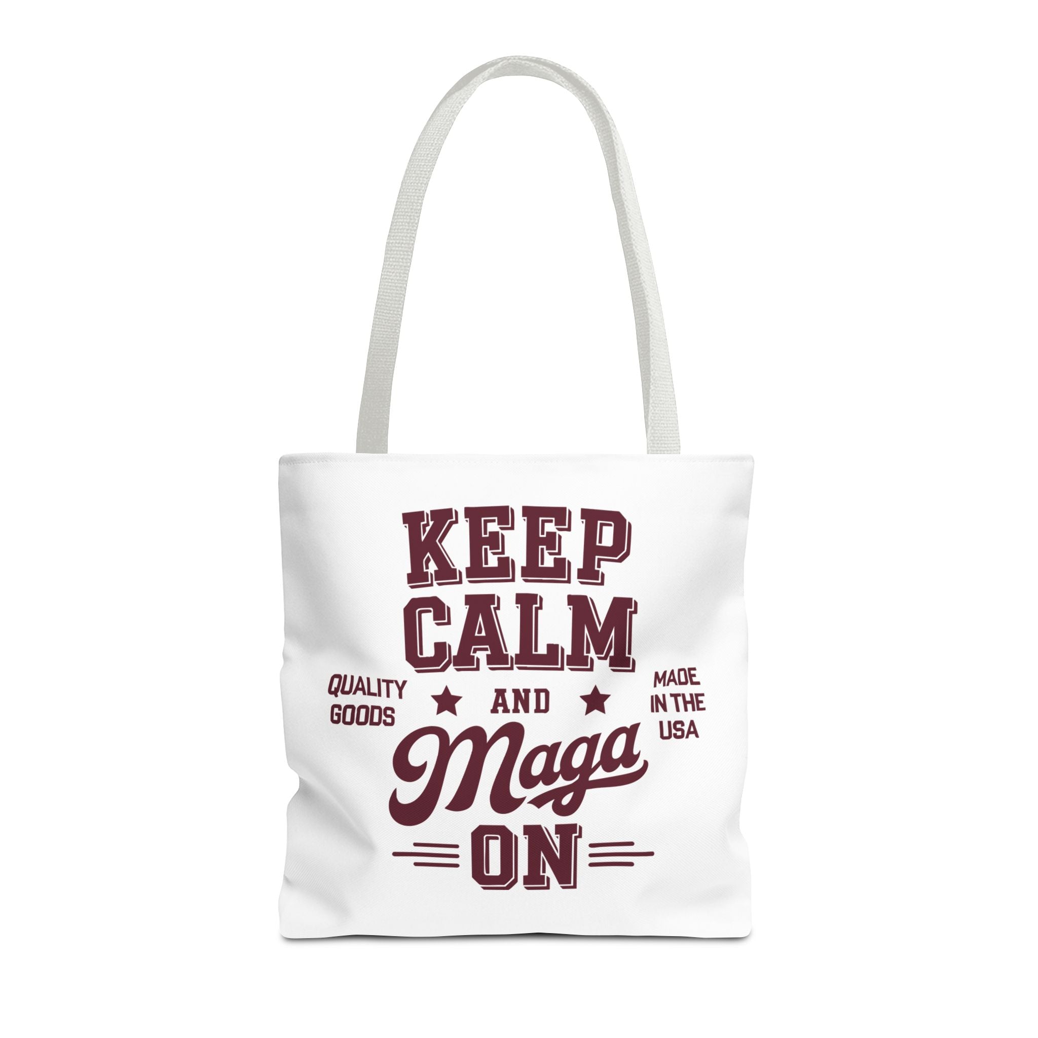 KEEP CALM AND MAGA ON Tote Bag (AOP)