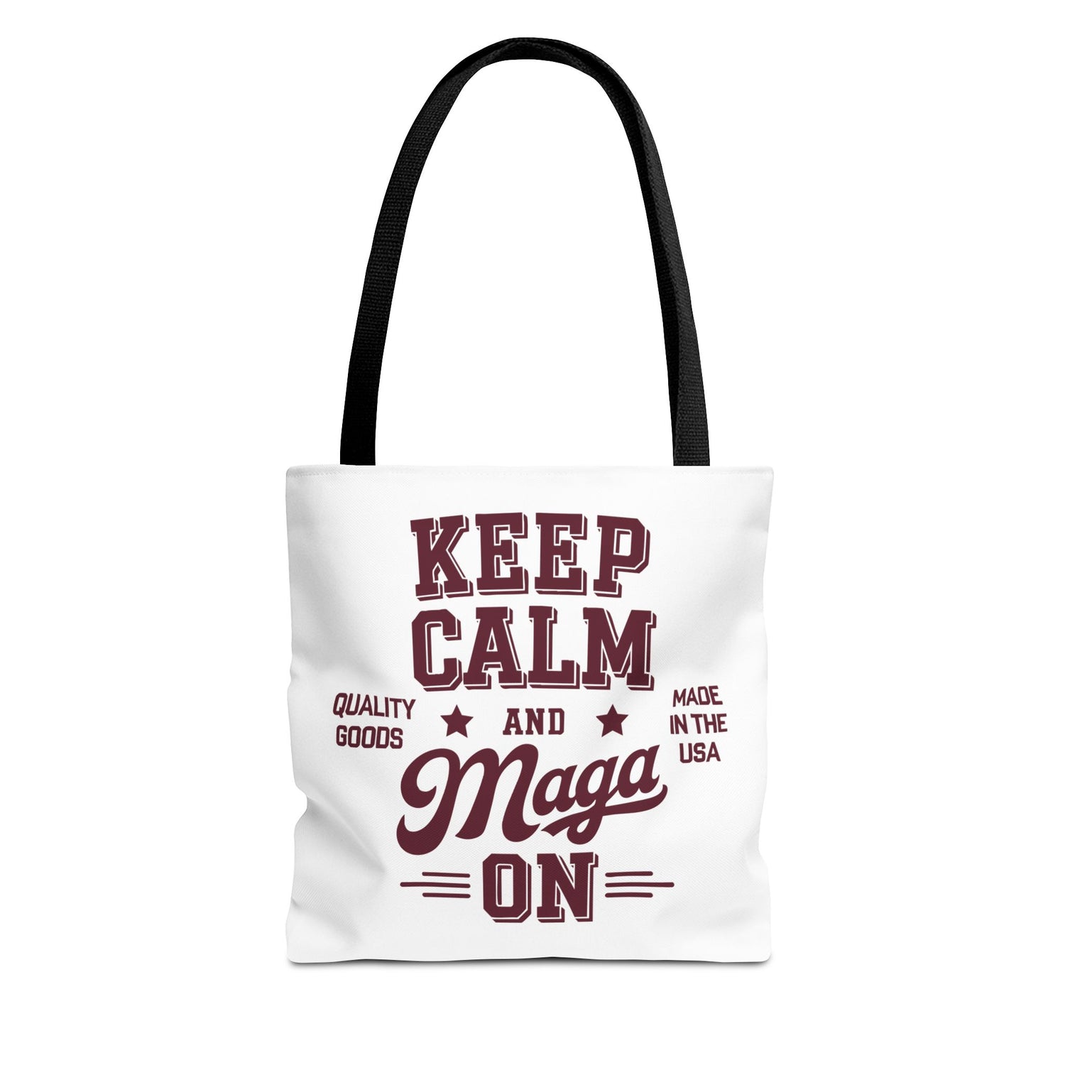 KEEP CALM AND MAGA ON Tote Bag (AOP)