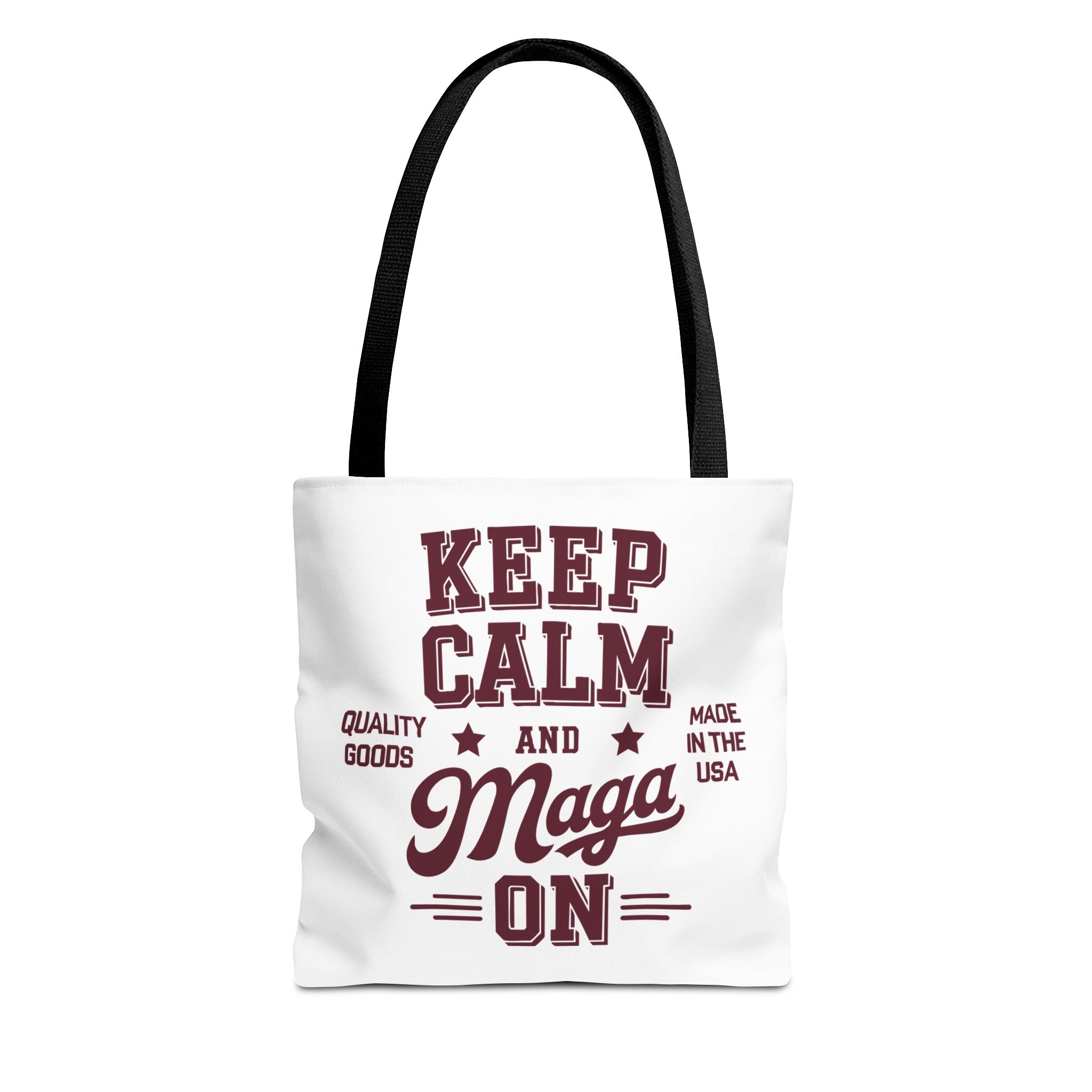 KEEP CALM AND MAGA ON Tote Bag (AOP)