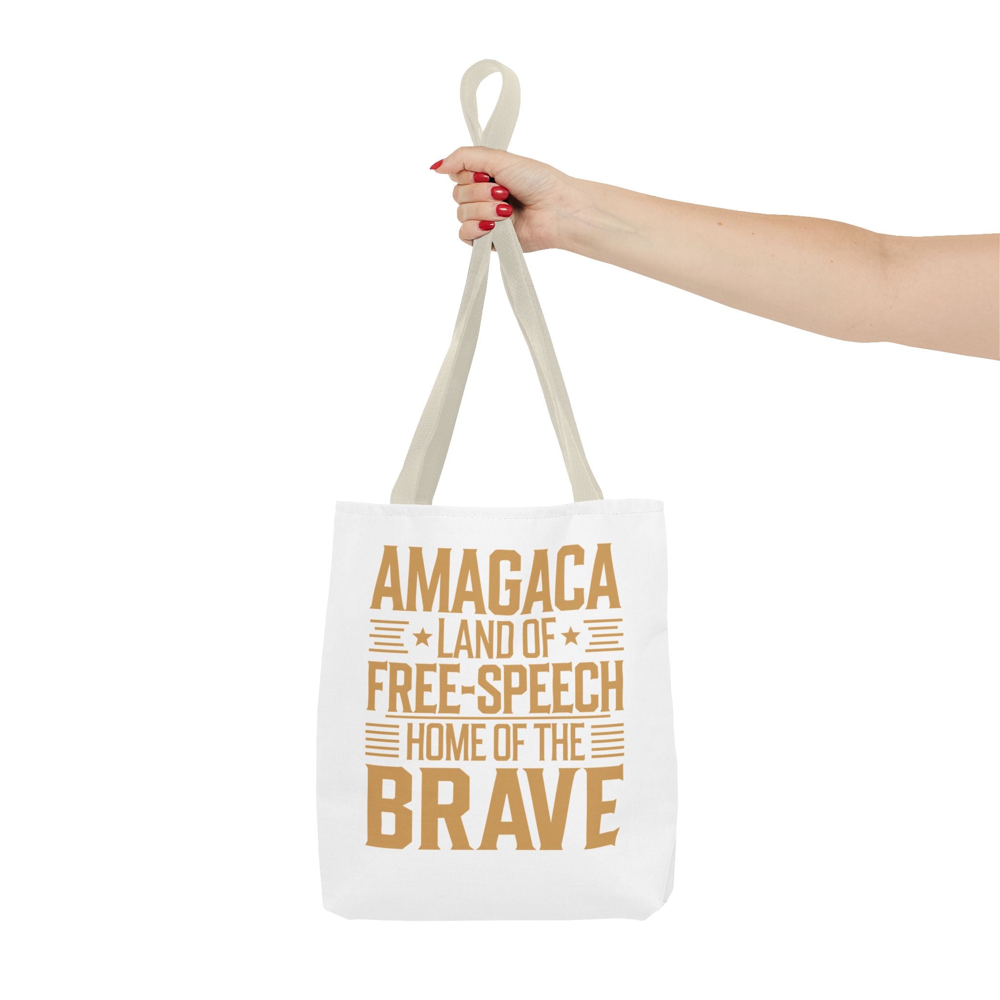 AMAGACA-LAND OF FREE SPEECH AND HOME OF TEH BRAVE Tote Bag (AOP)