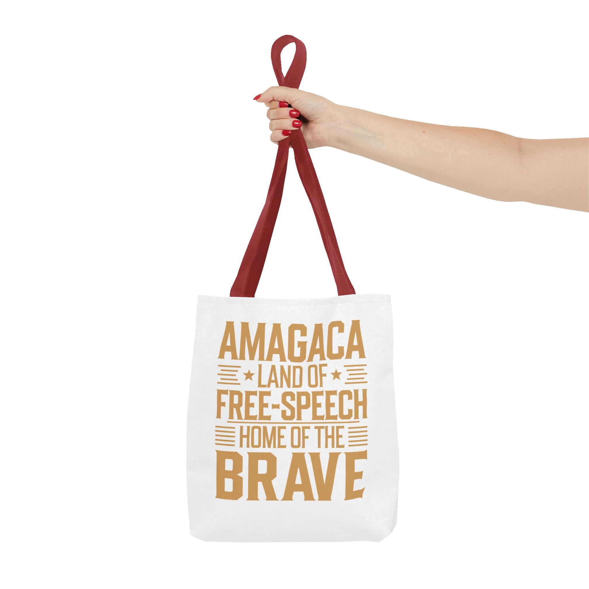 AMAGACA-LAND OF FREE SPEECH AND HOME OF TEH BRAVE Tote Bag (AOP)