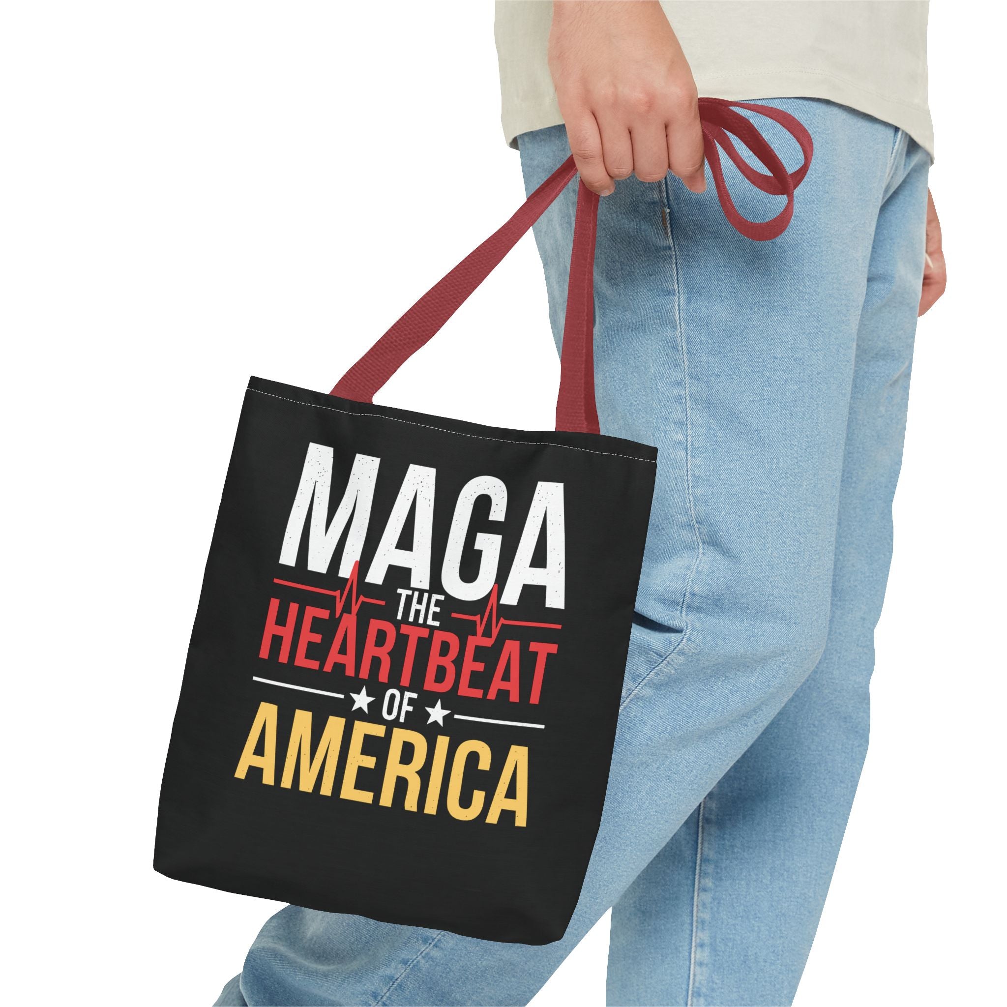 MAGA THE HEARTBEAT OF AMERICA Tote Bag (AOP)