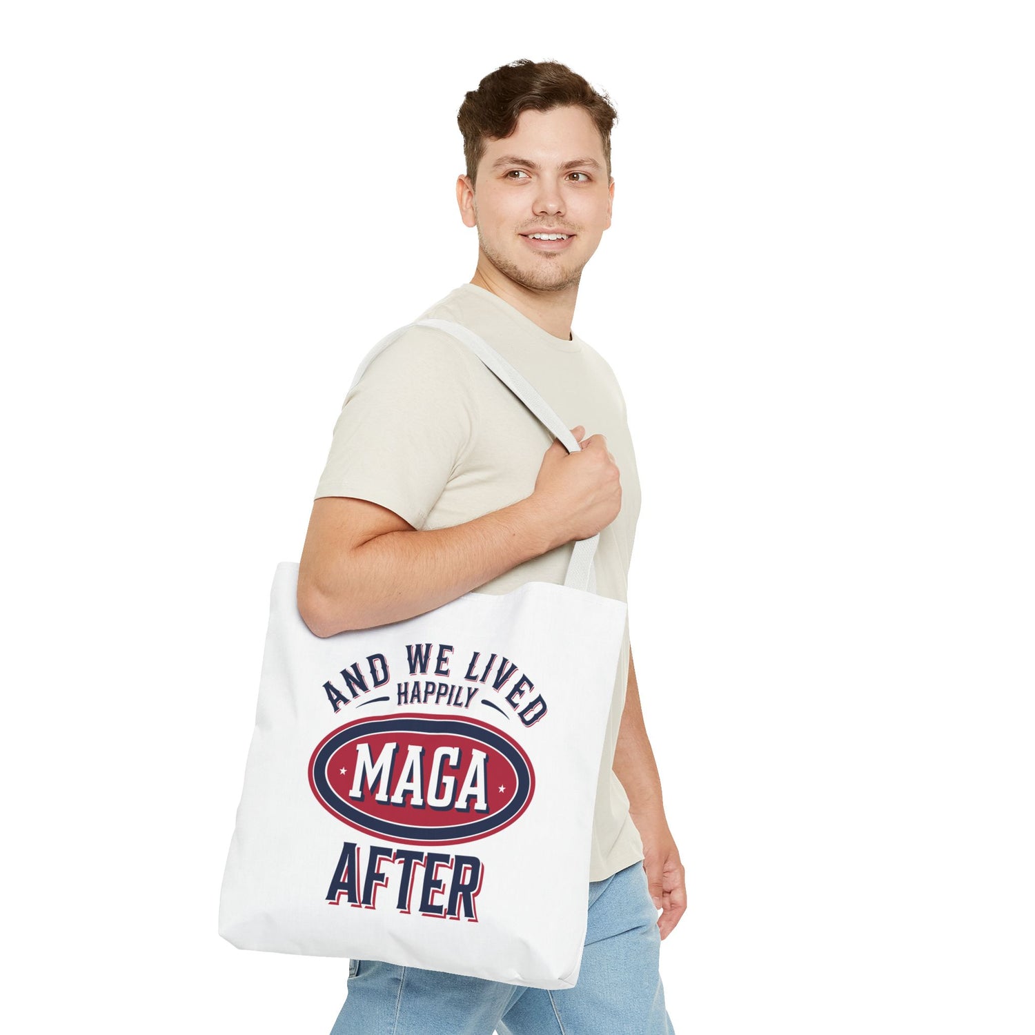 AND WE LIVED HAPPILY MAGA AFTER Tote Bag (AOP)
