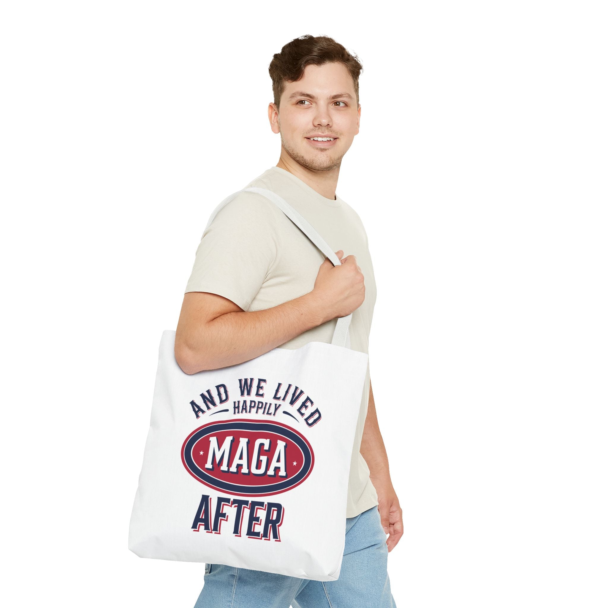 AND WE LIVED HAPPILY MAGA AFTER Tote Bag (AOP)