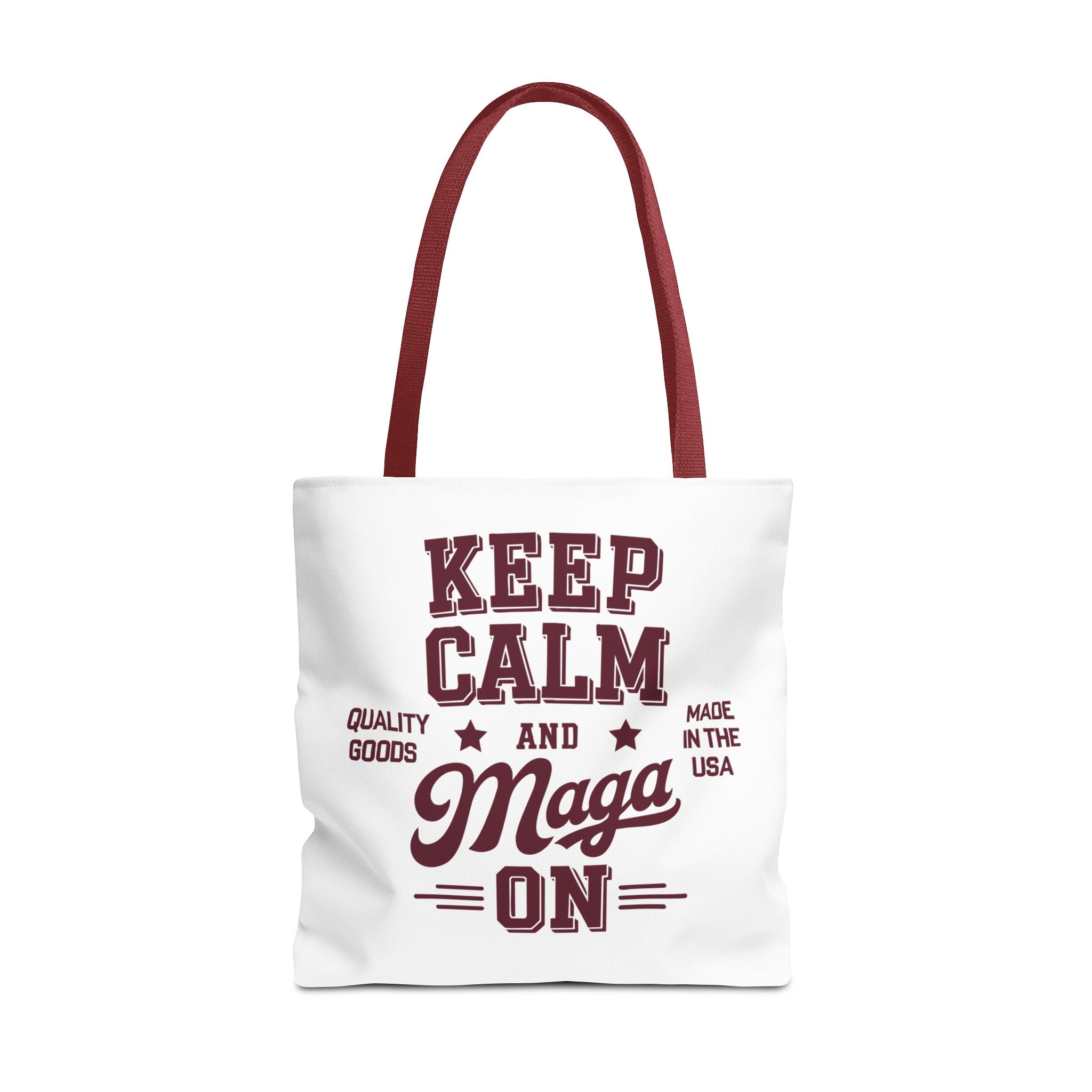 KEEP CALM AND MAGA ON Tote Bag (AOP)