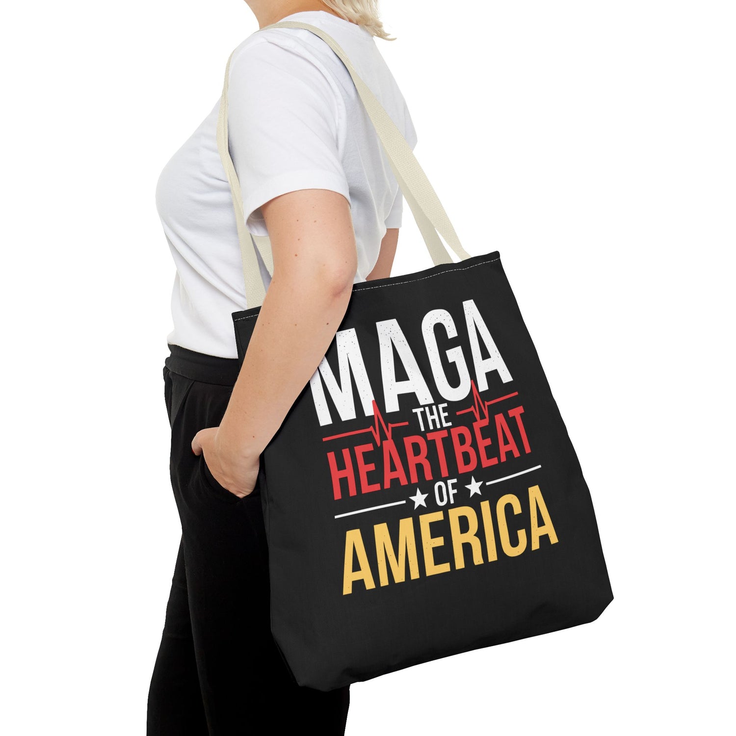MAGA THE HEARTBEAT OF AMERICA Tote Bag (AOP)