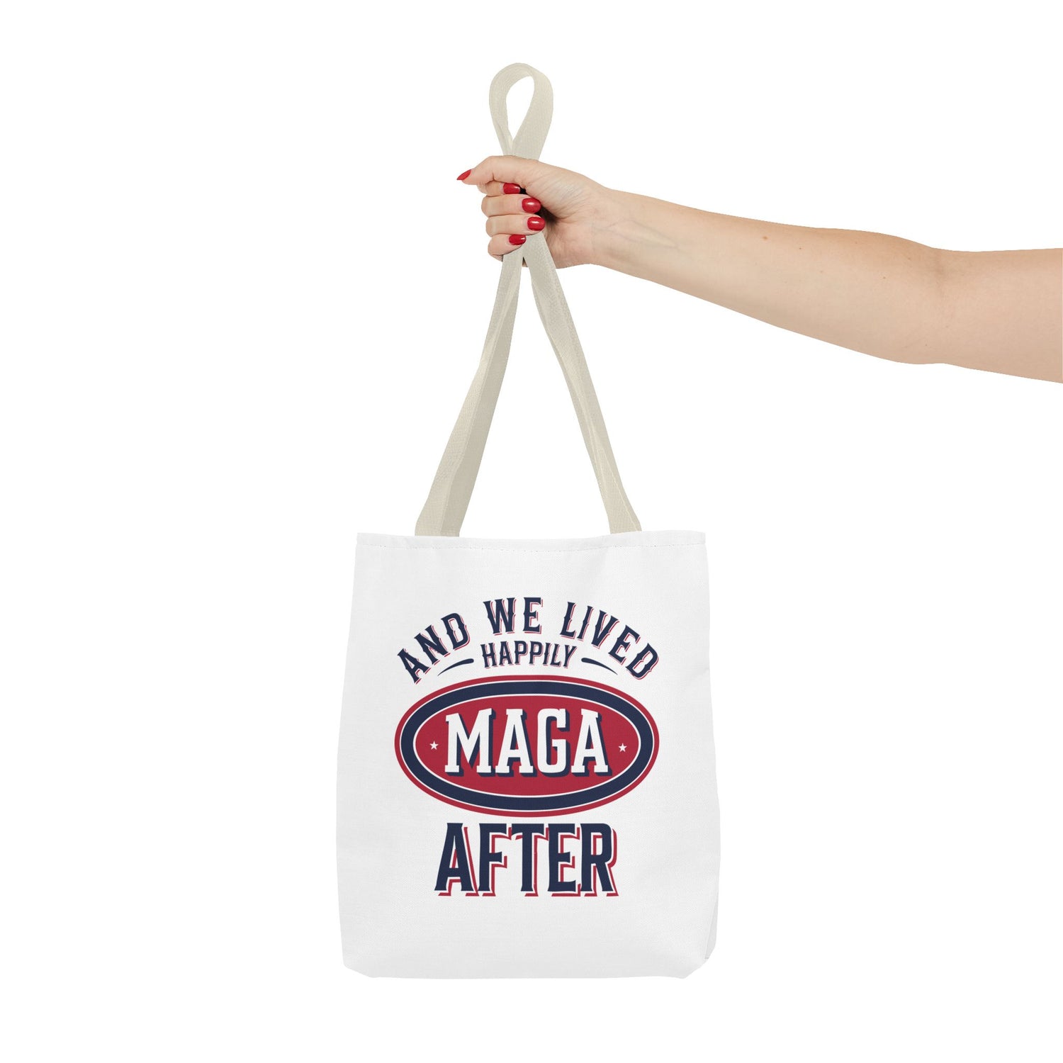 AND WE LIVED HAPPILY MAGA AFTER Tote Bag (AOP)