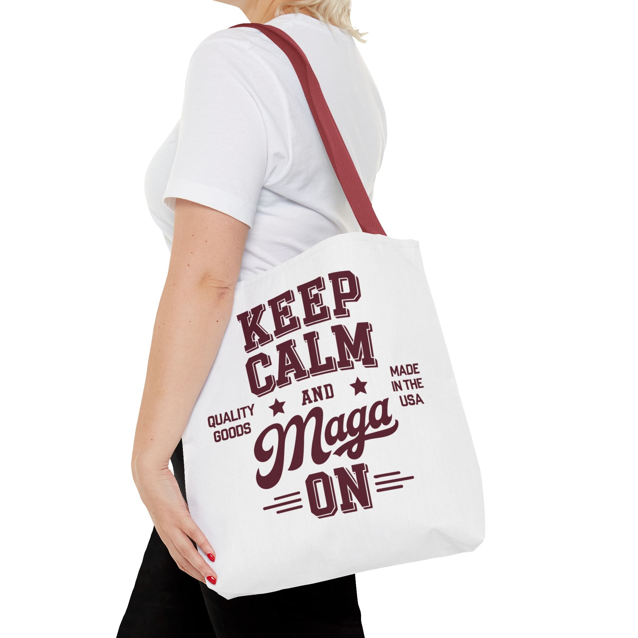 KEEP CALM AND MAGA ON Tote Bag (AOP)