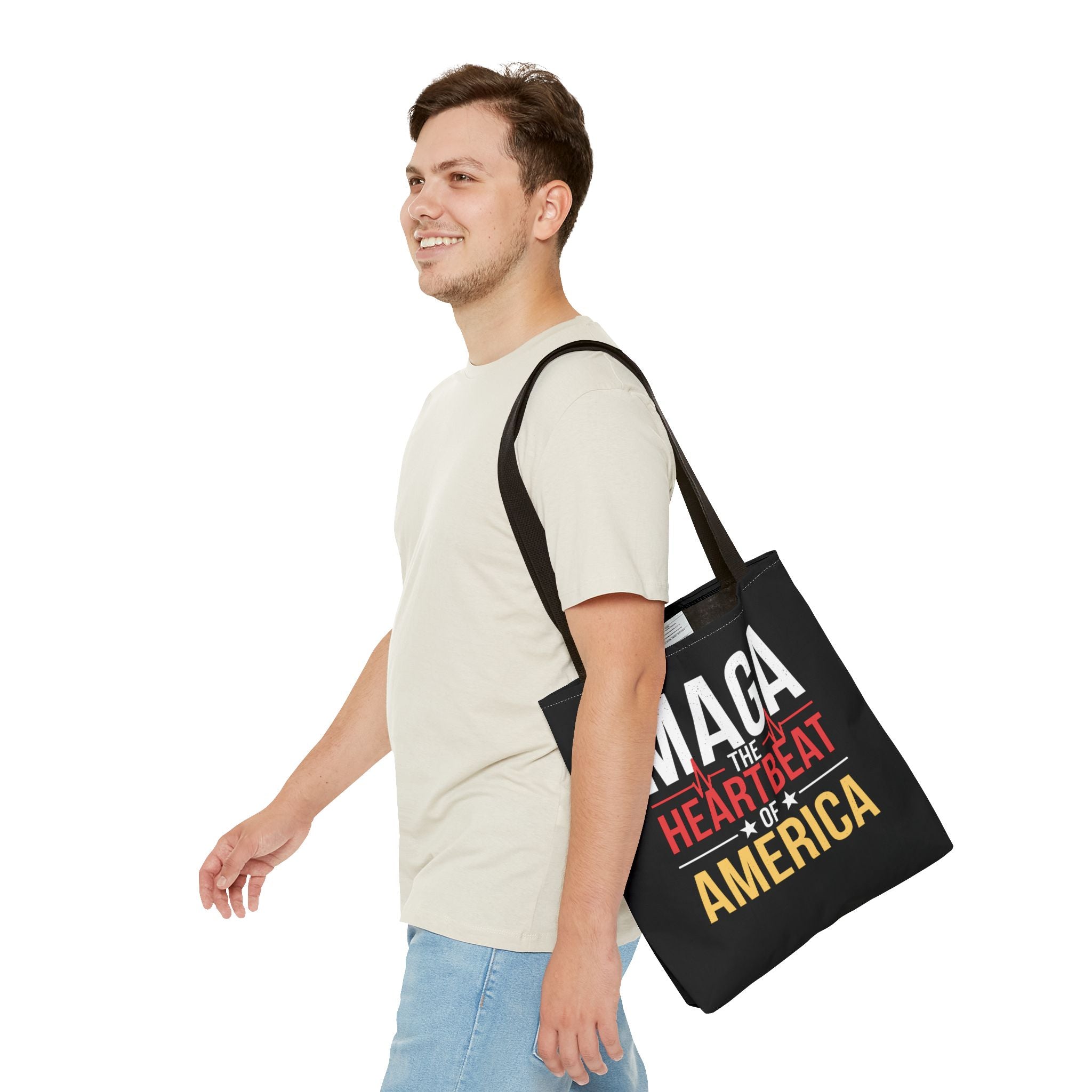 MAGA THE HEARTBEAT OF AMERICA Tote Bag (AOP)