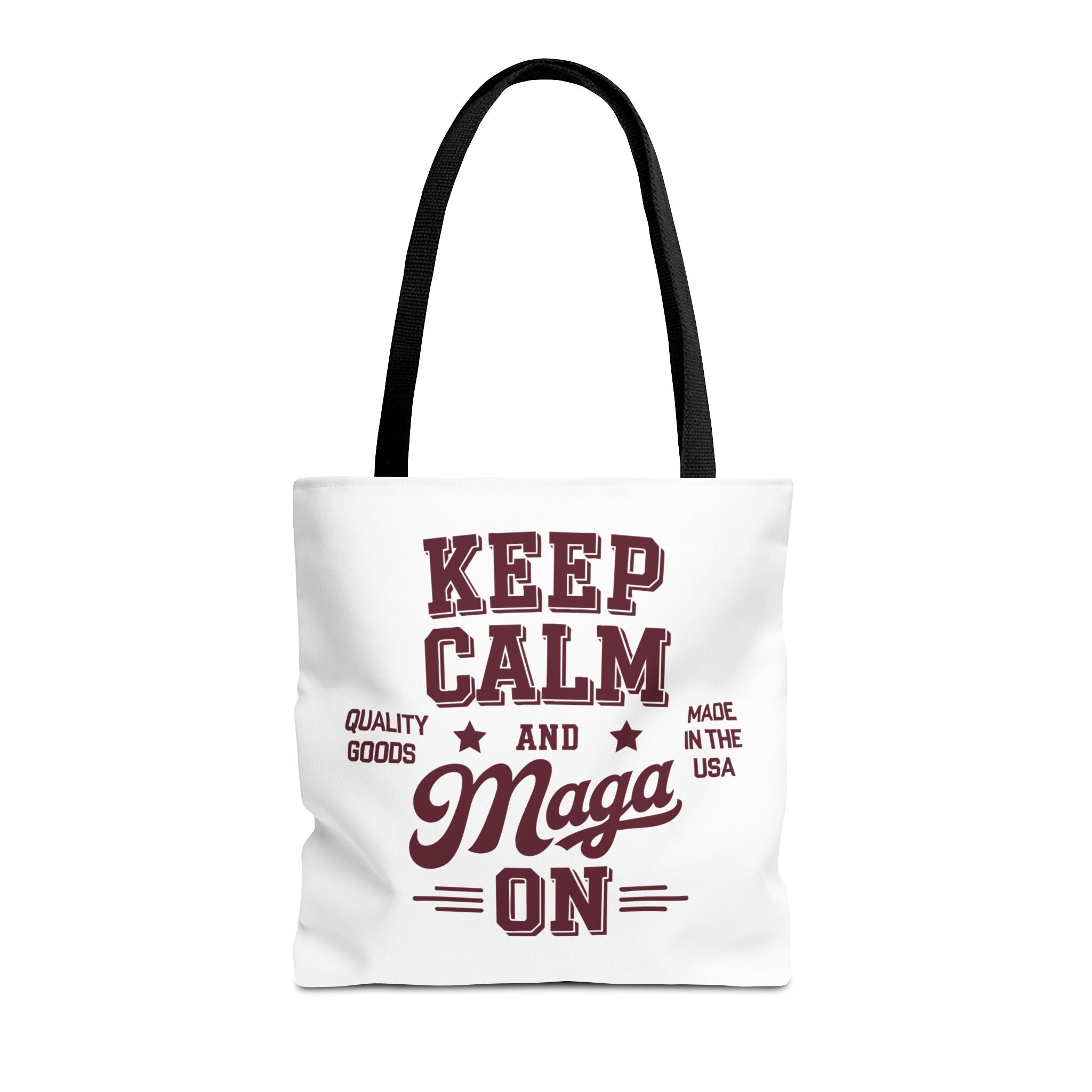 KEEP CALM AND MAGA ON Tote Bag (AOP)