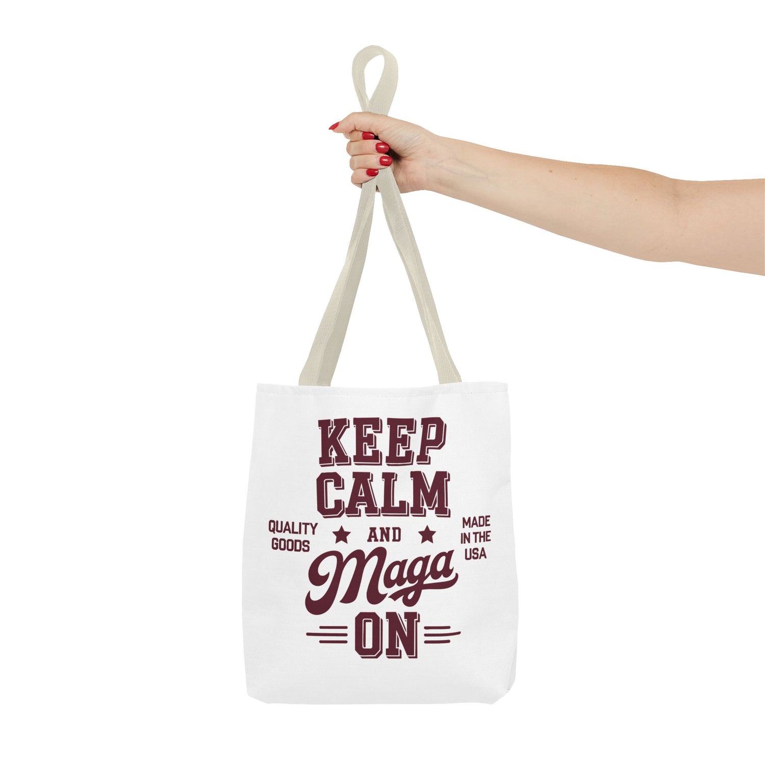 KEEP CALM AND MAGA ON Tote Bag (AOP)