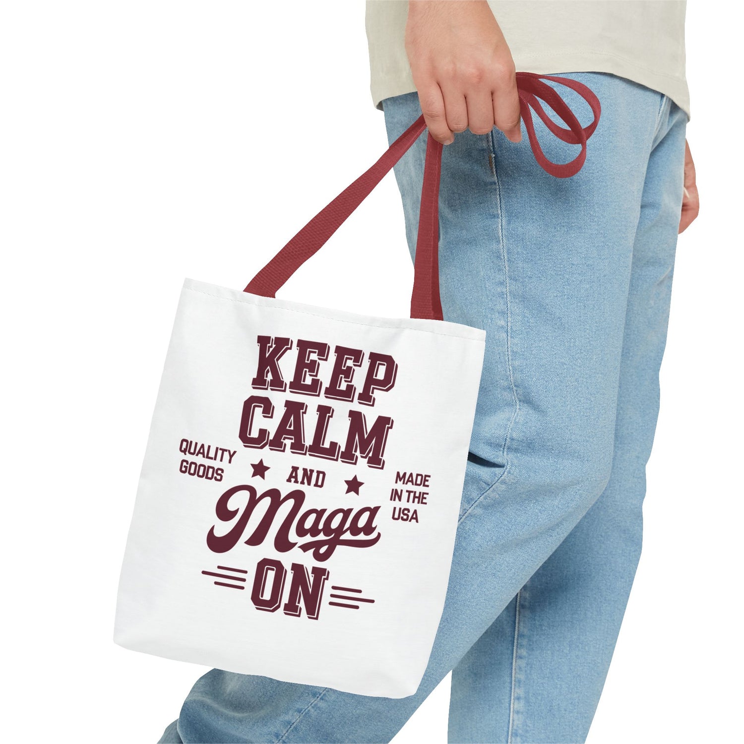 KEEP CALM AND MAGA ON Tote Bag (AOP)