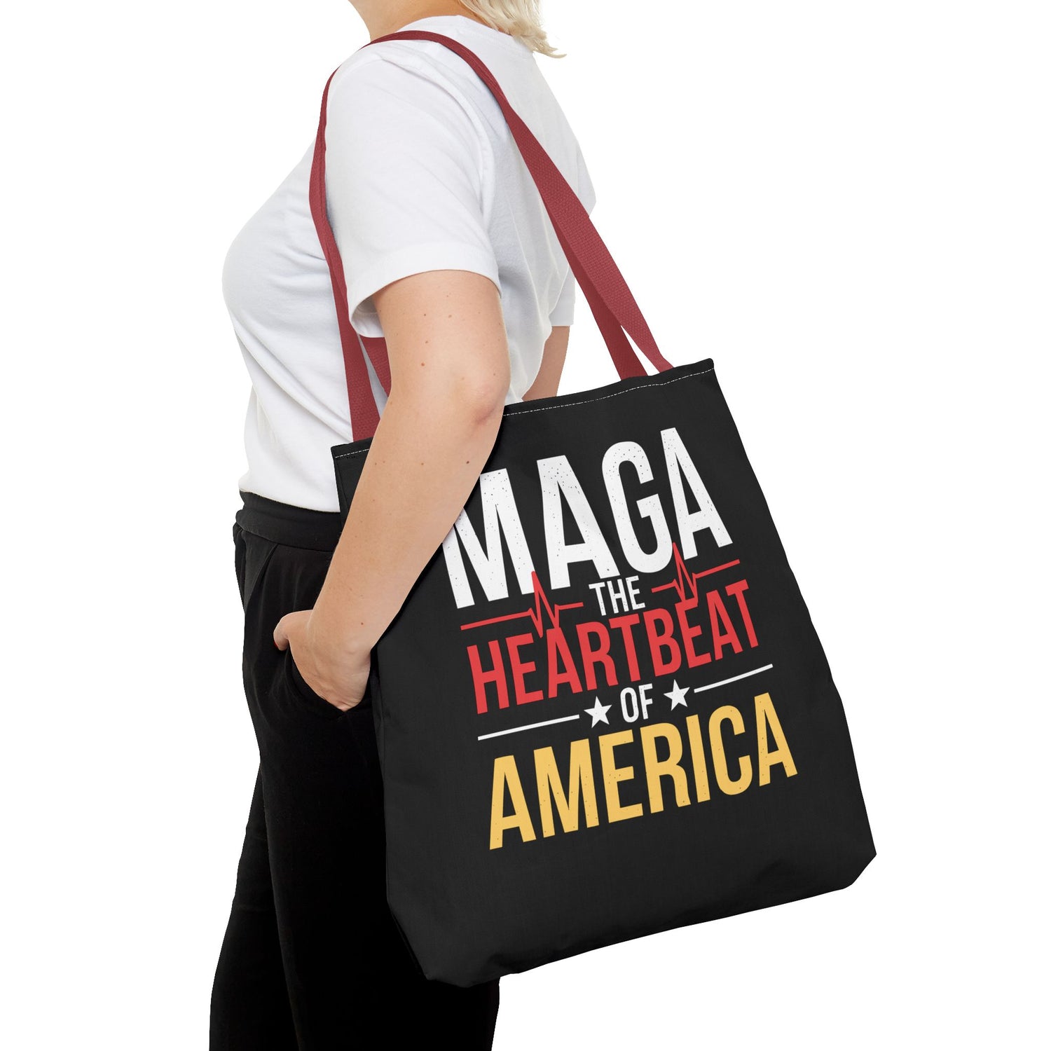 MAGA THE HEARTBEAT OF AMERICA Tote Bag (AOP)