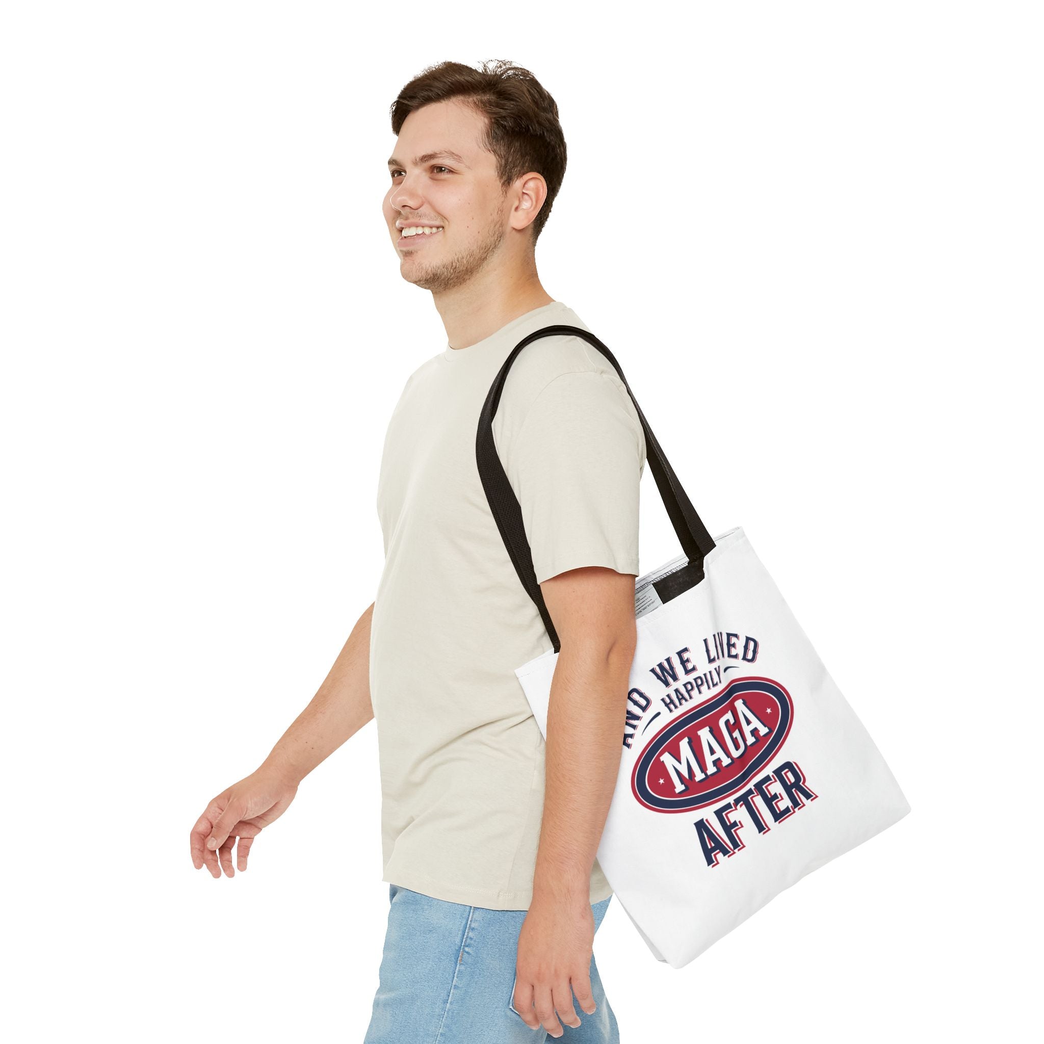 AND WE LIVED HAPPILY MAGA AFTER Tote Bag (AOP)