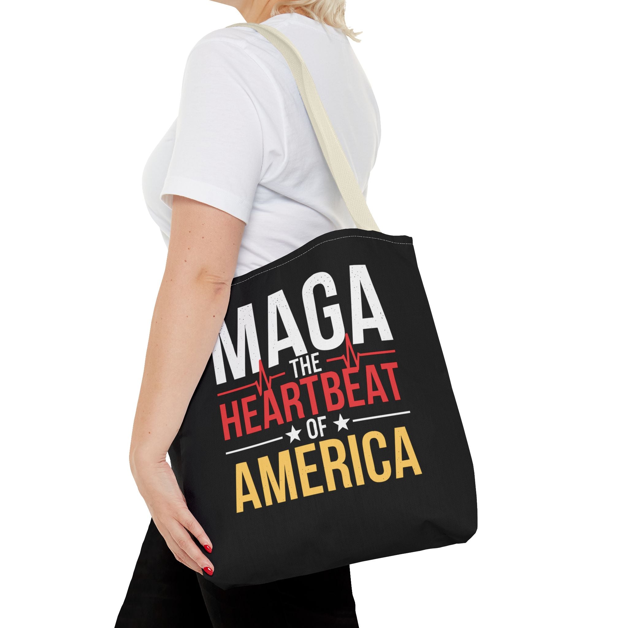 MAGA THE HEARTBEAT OF AMERICA Tote Bag (AOP)
