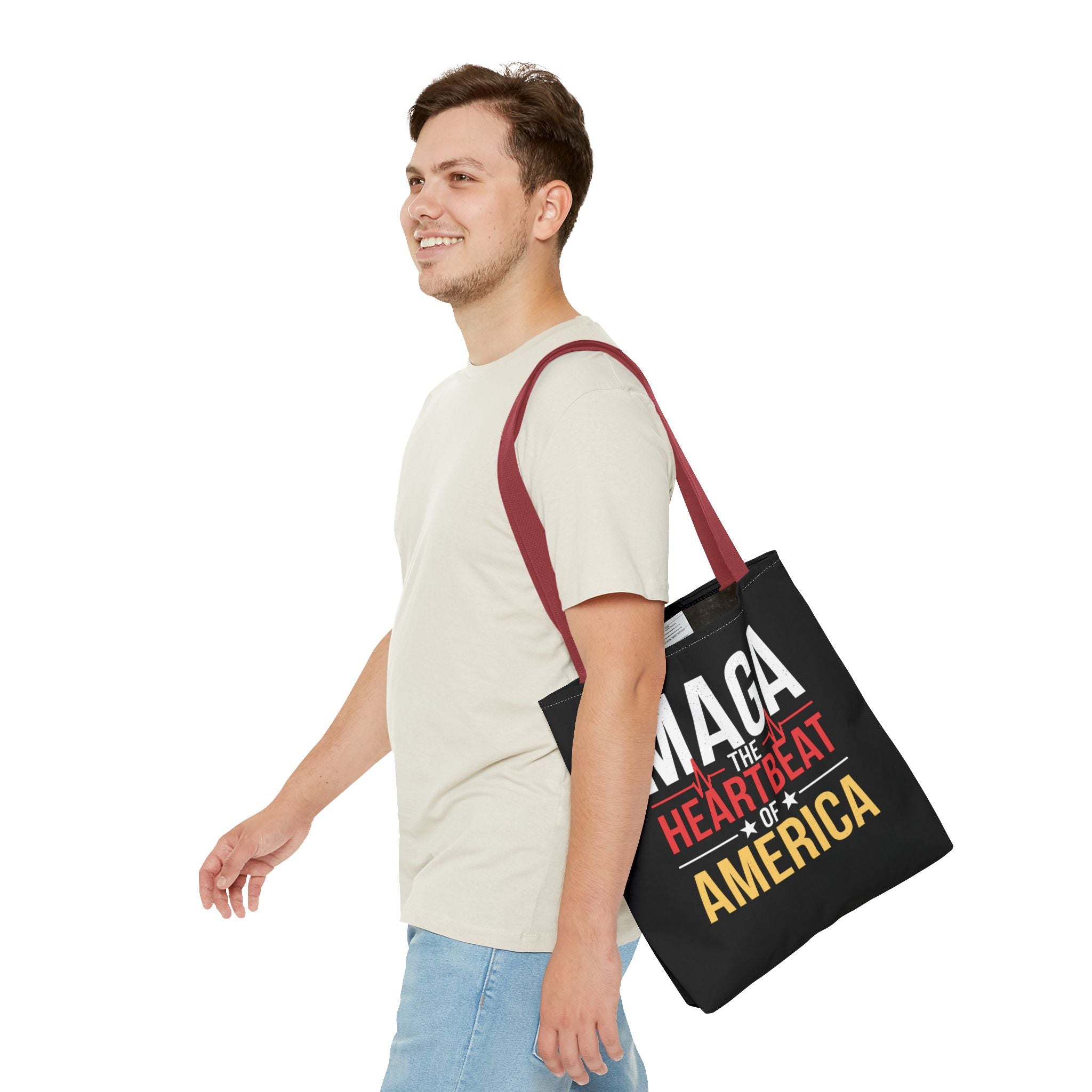 MAGA THE HEARTBEAT OF AMERICA Tote Bag (AOP)