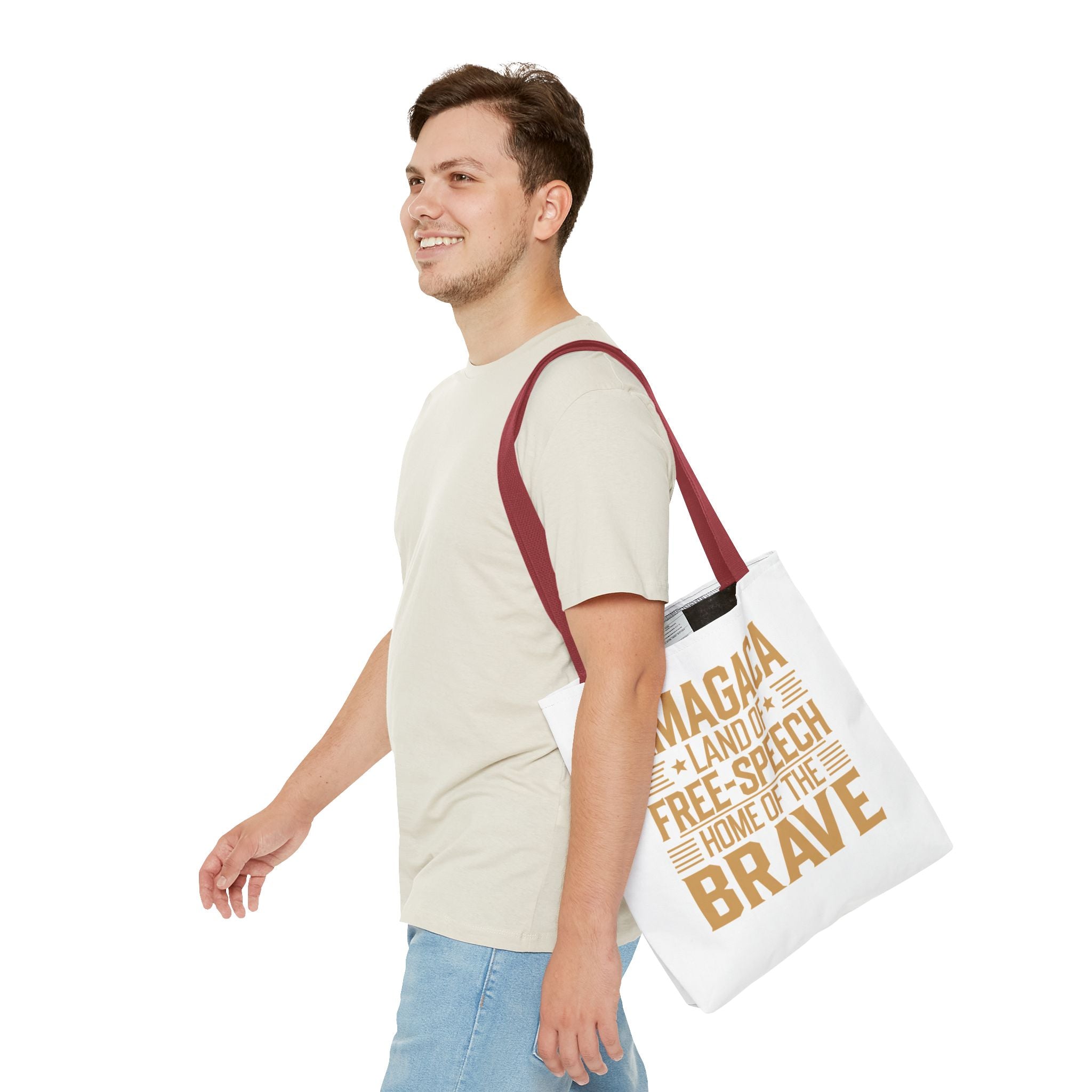 AMAGACA-LAND OF FREE SPEECH AND HOME OF TEH BRAVE Tote Bag (AOP)